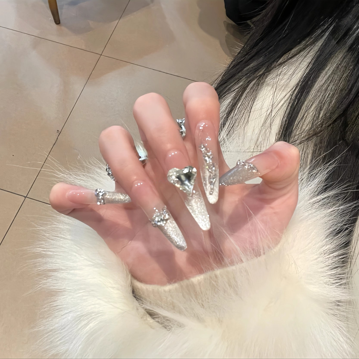Glacier Glow | Pink Cat-Eye Press-On Nails