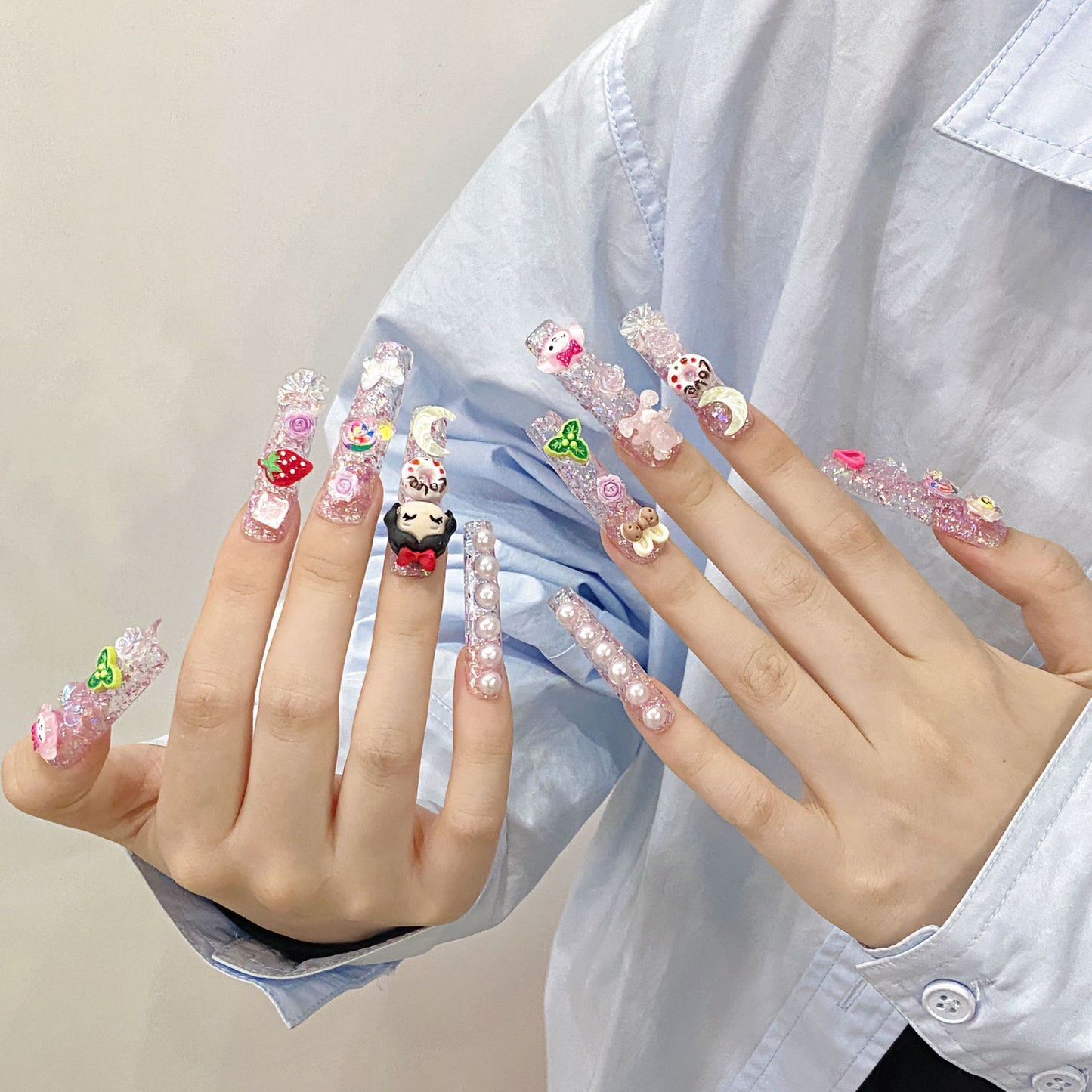 Cute Cartoon Handmade Press-On Nails | Whimsical Style - main product image 3