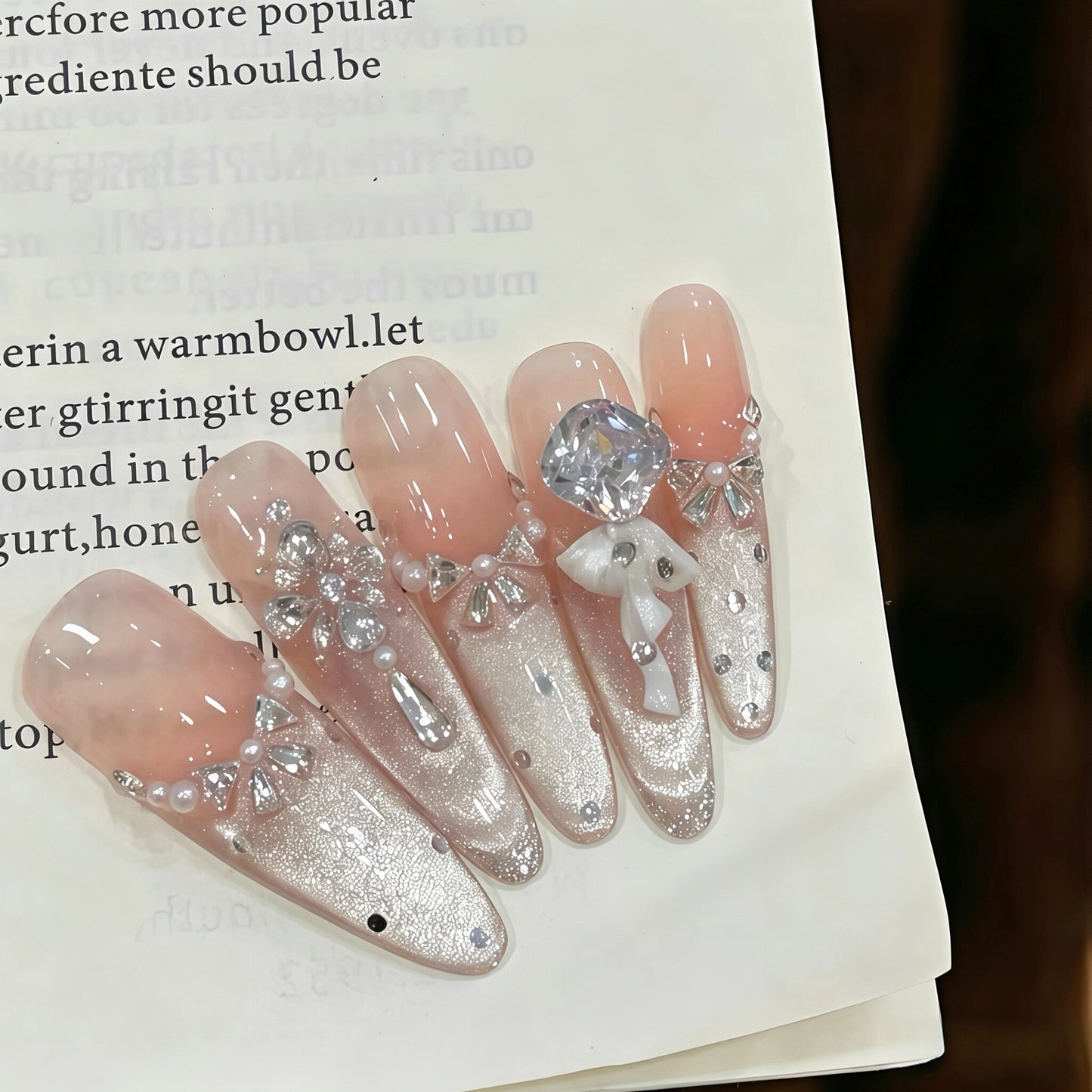 Starlight Promise French Cat-Eye Press-On Nails | Handmade - main product image 4
