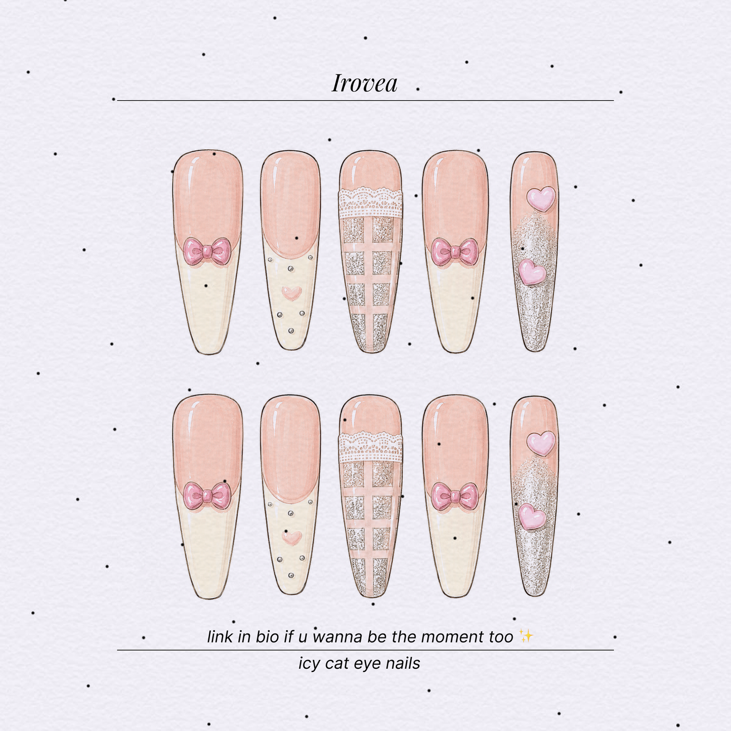 Ribbon Reverie Pink French Press-On Nails — 3D Bows & Lace