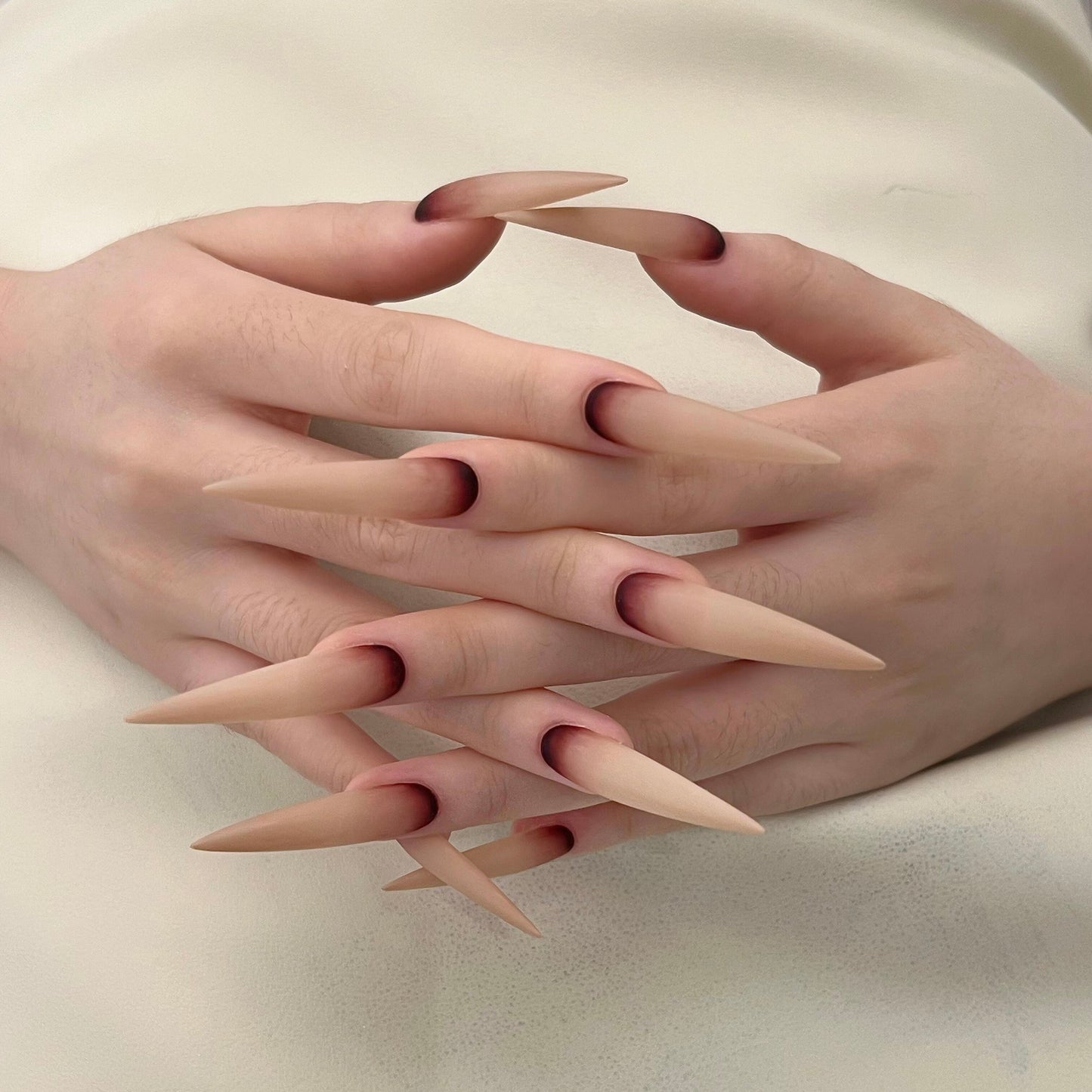 Gothic Matte Press-On Nails — Handmade Dark Stiletto, Almond & Coffin Fake Nails