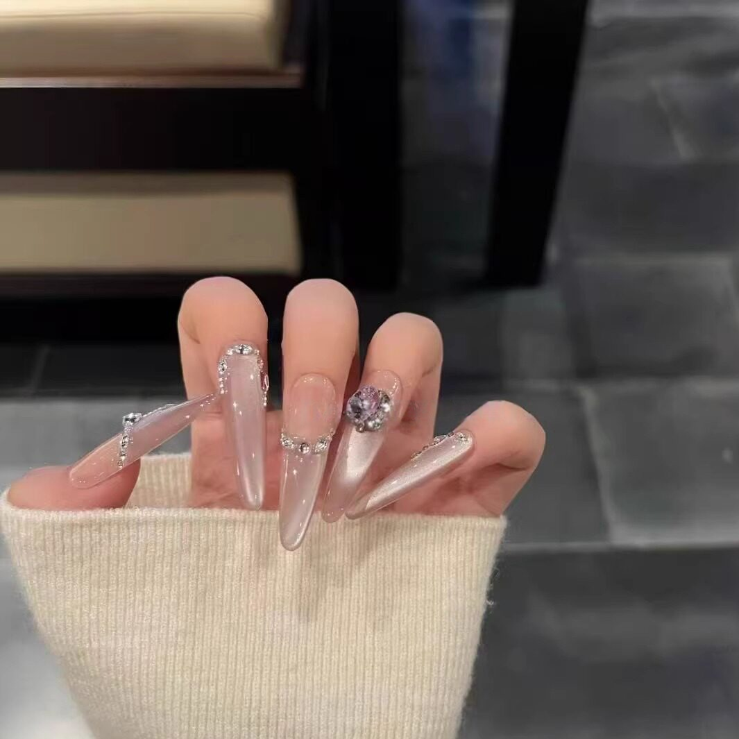 Oxygen | Nude Pink Smile French Cat-Eye Press-On Nails