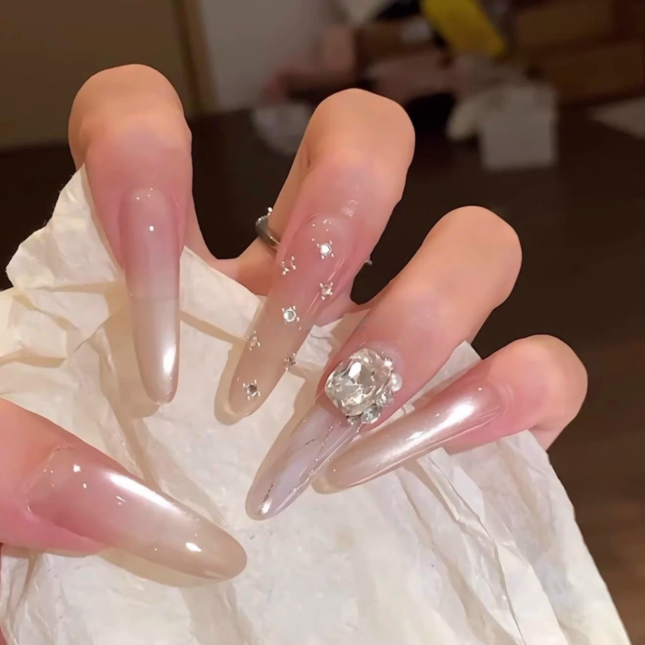 Moonlight Coconut | Pink Cat-Eye Press-On Nails