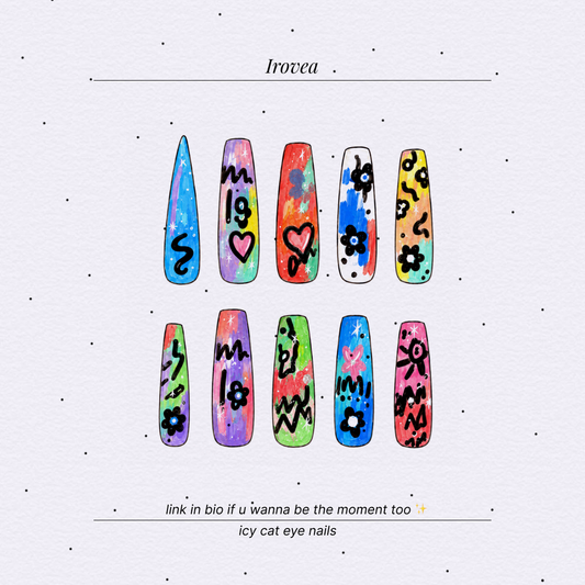 Color Riot Multicolor Graffiti Press-On Nails — Extra-Long Coffin