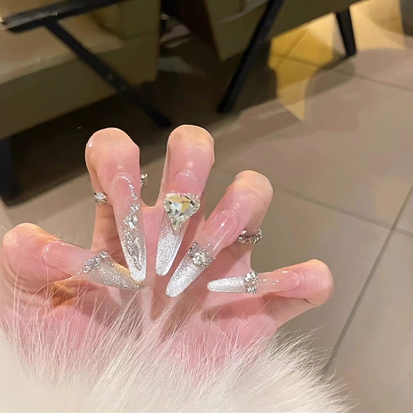 Glacier Glow | Pink Cat-Eye Press-On Nails