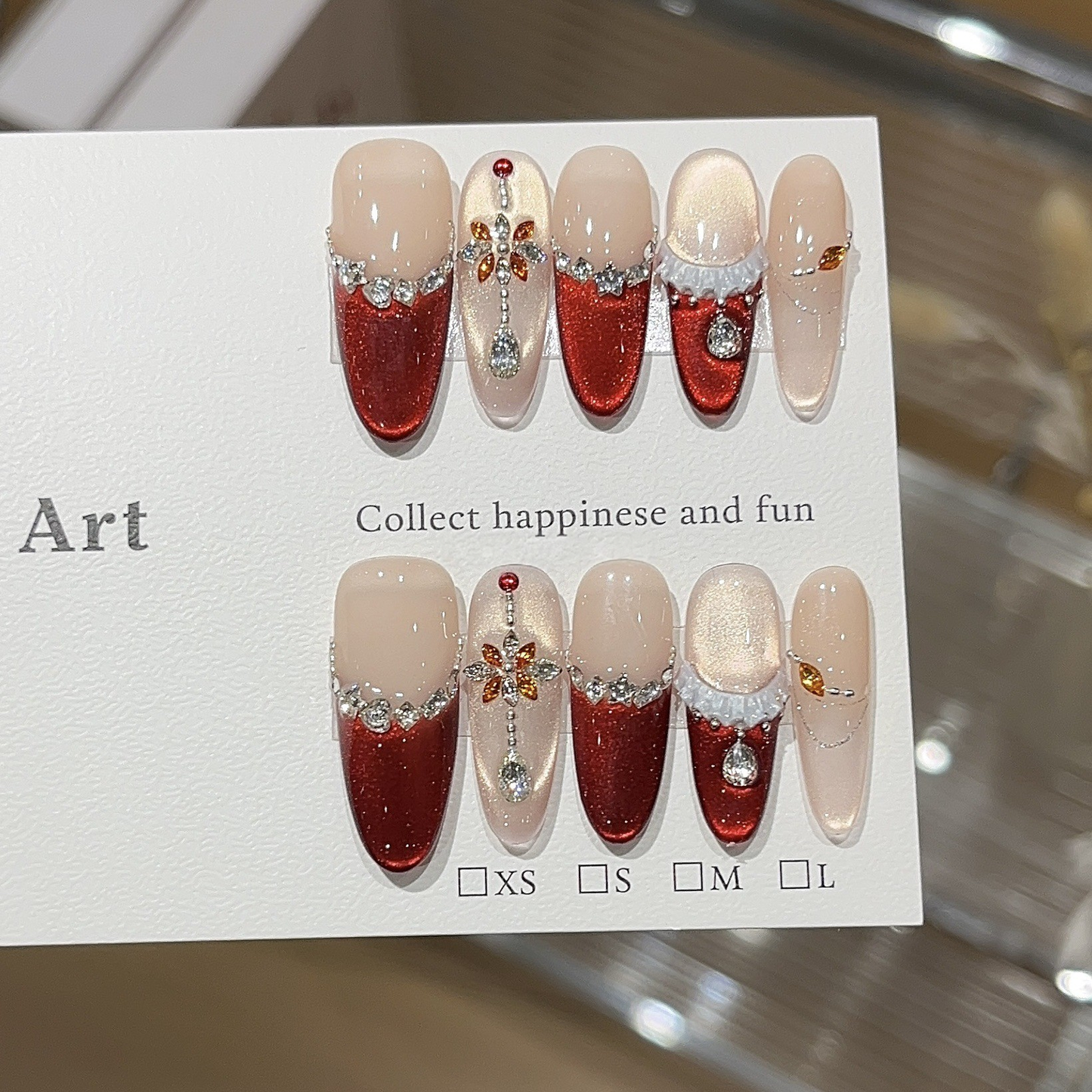 Wine Red Gown | Cat-Eye French Press-On Nails