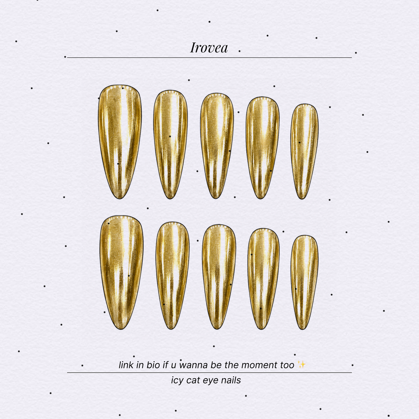 Golden Mirage Champagne-Gold Mirror-Chrome Almond Press-On Nails