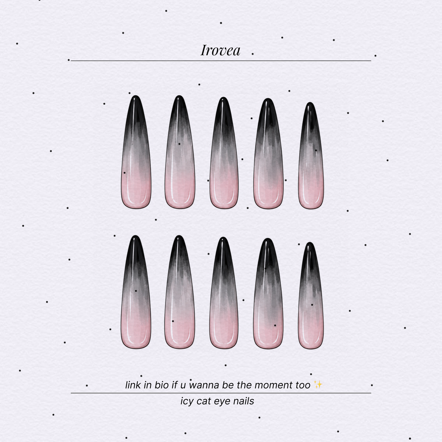 Midnight Siam Smoky Black Cat-Eye Press-On Nails — Glass-Like Ombré
