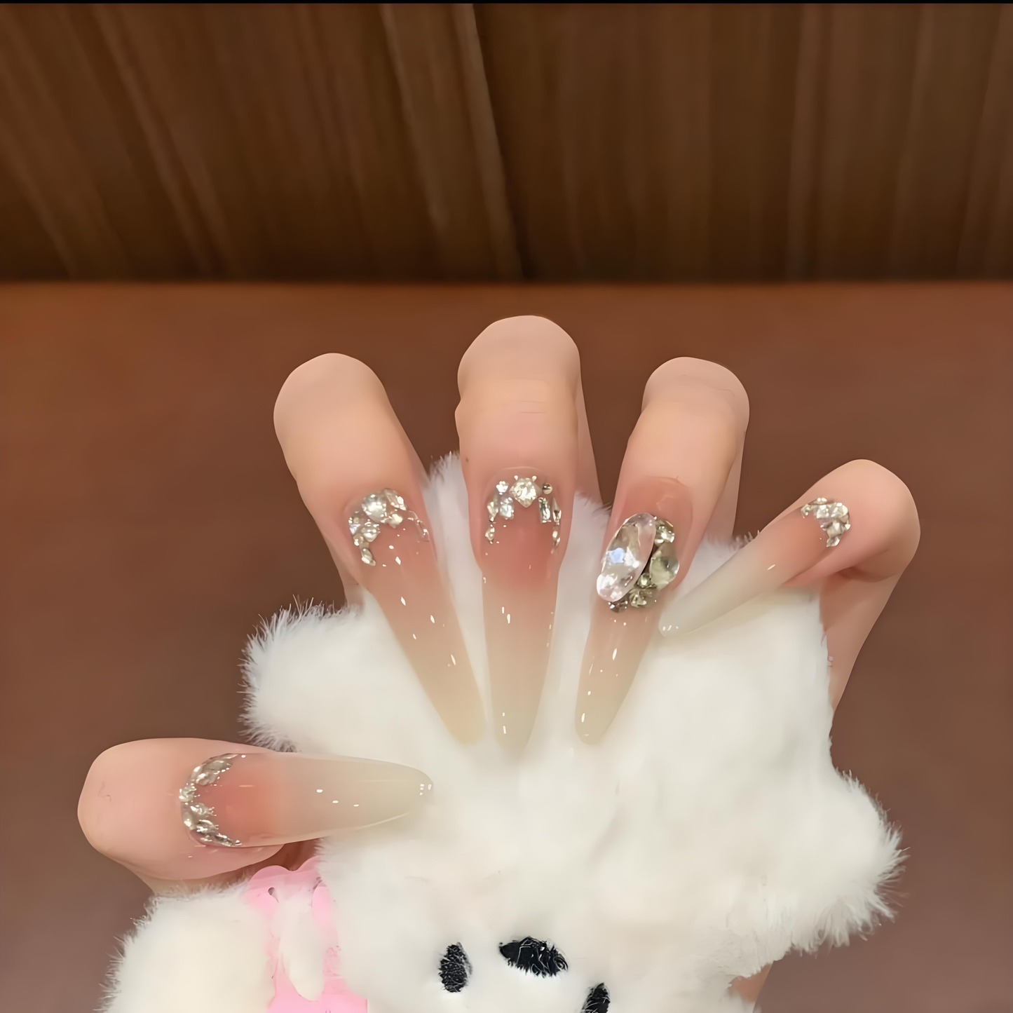 Cold Berry Frost | Nude Ombre French Press-On Nails