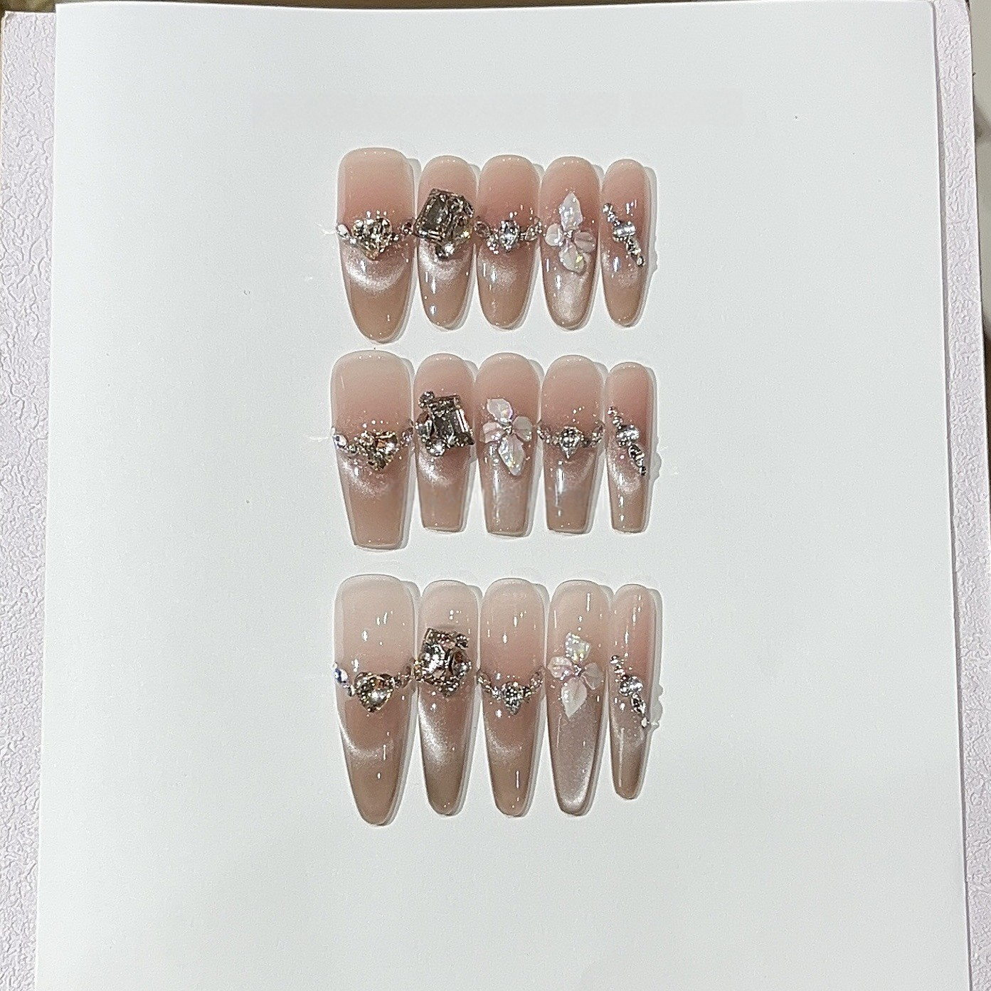 Morning Blossom | Icy Pink Cat-Eye Press-On Nails