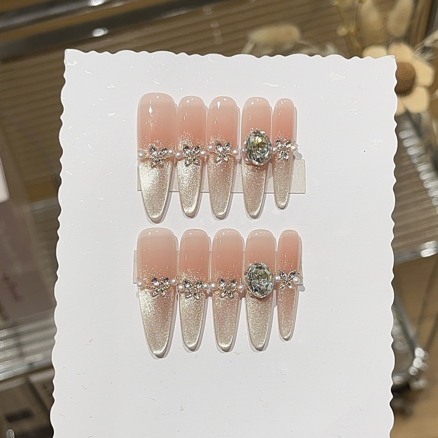 Peachy Galaxy | Cat-Eye Press-On Nails