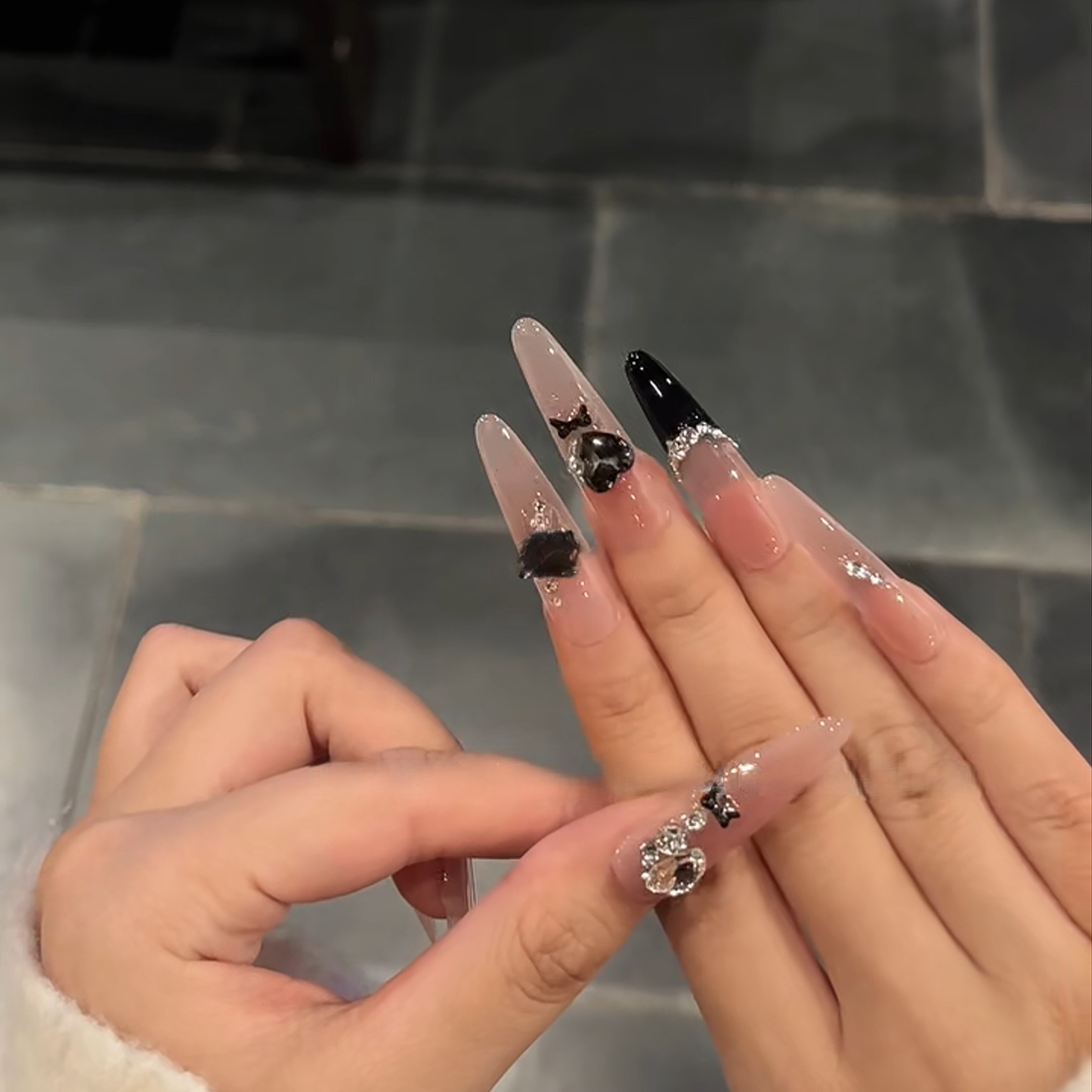 Black Thorn | Blush French Ombre Press-On Nails