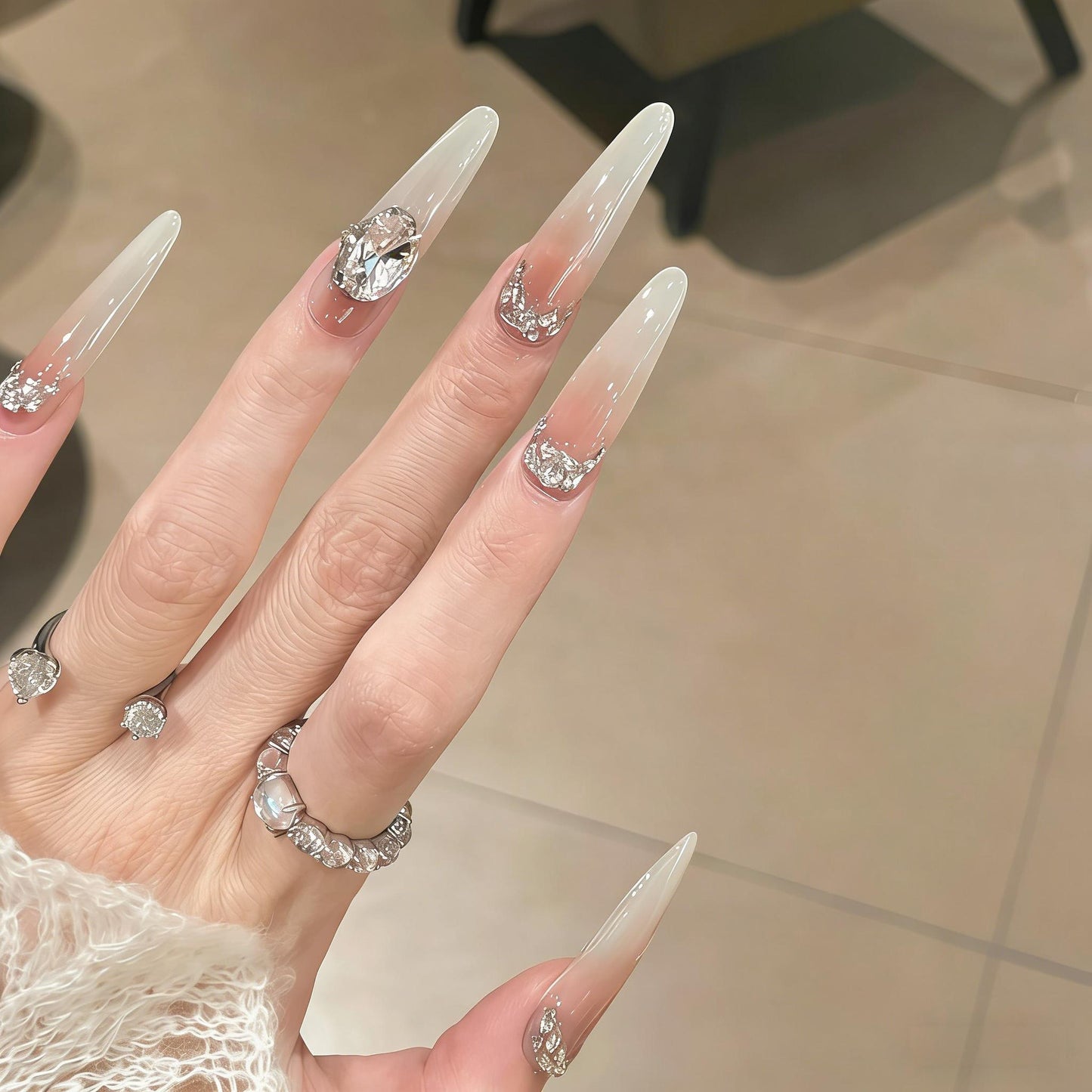 Cold Berry Glaze | Sheer Nude French Press-On Nails