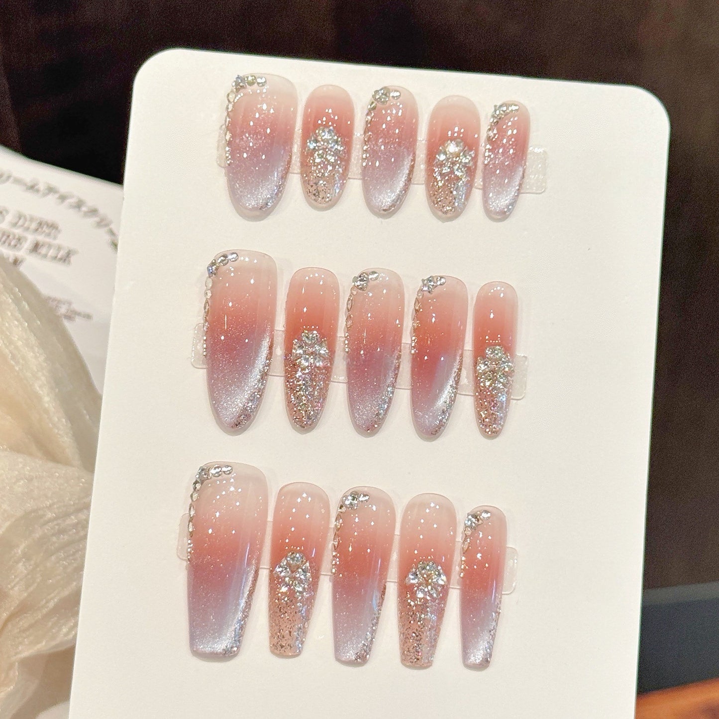 Yangmei Ice | Icy Purple Cat-Eye Press-On Nails