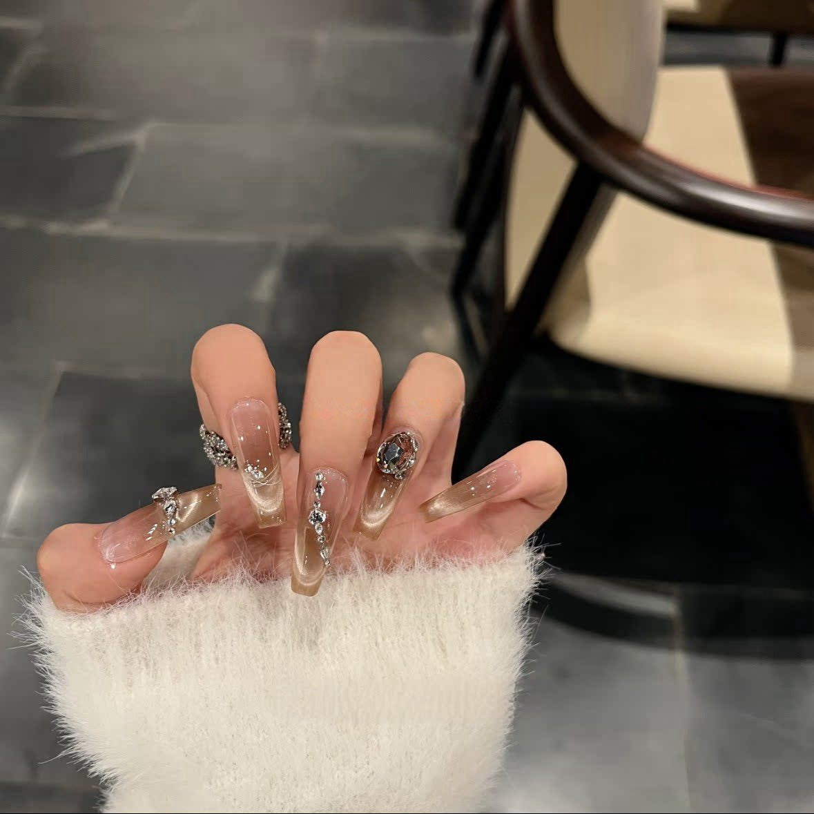 Star Trail | Cat-Eye French Press-On Nails