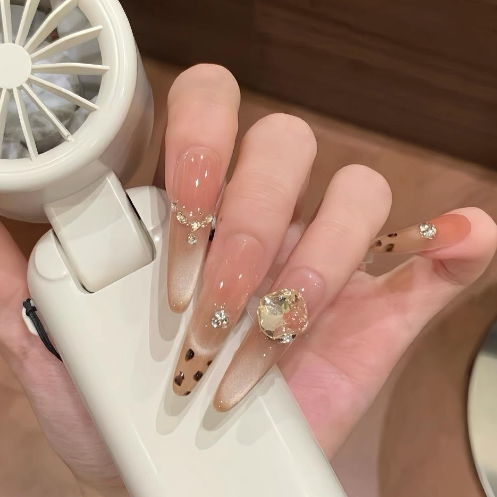 Maple Leopard | Blush Cat-Eye Press-On Nails