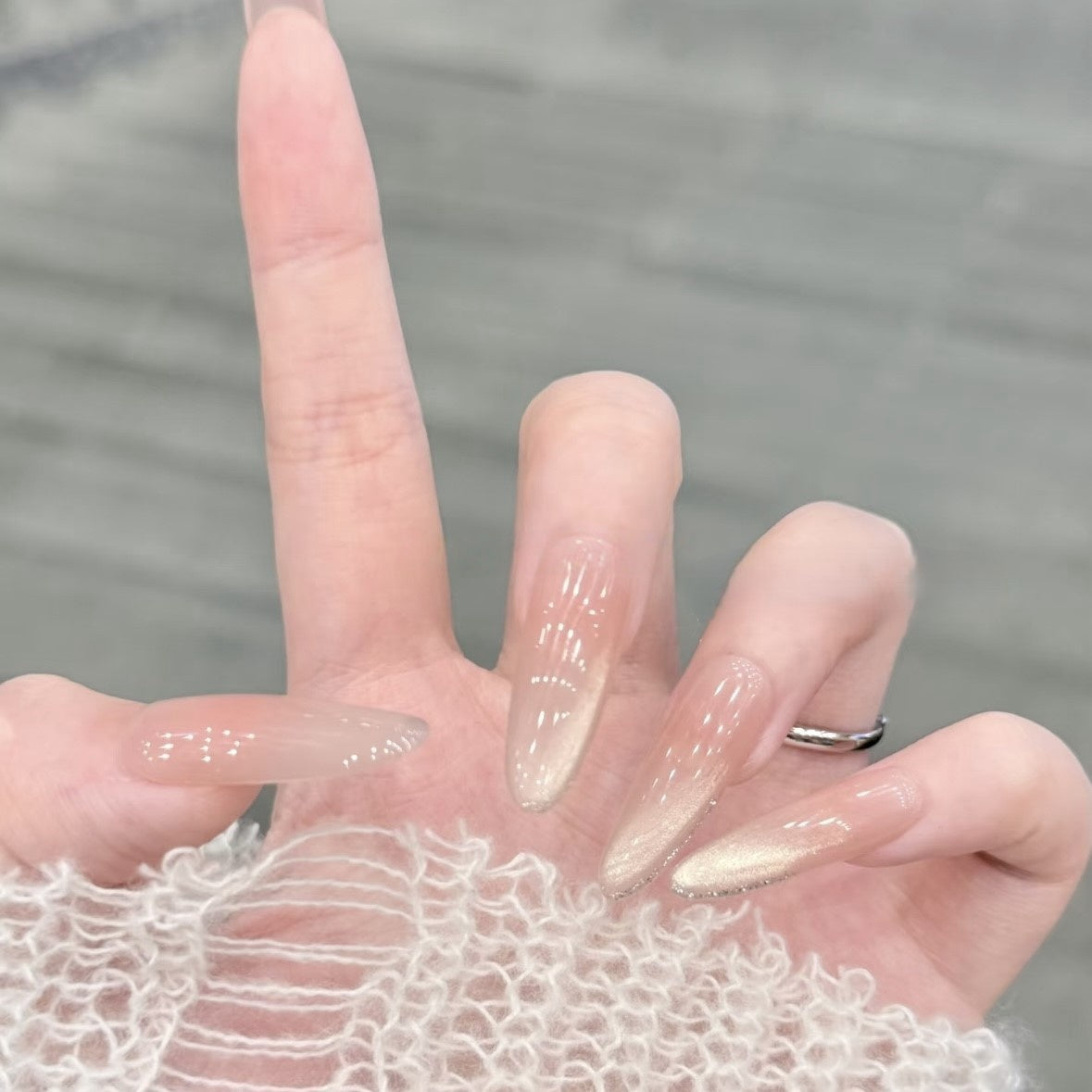 Cloud Candy | Dusty Rose Cat-Eye Press-On Nails