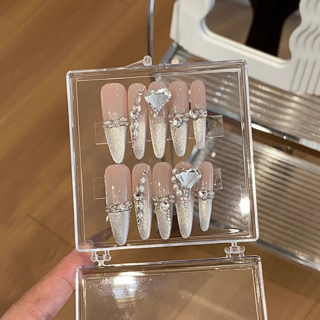 Glacier Glow | Pink Cat-Eye Press-On Nails