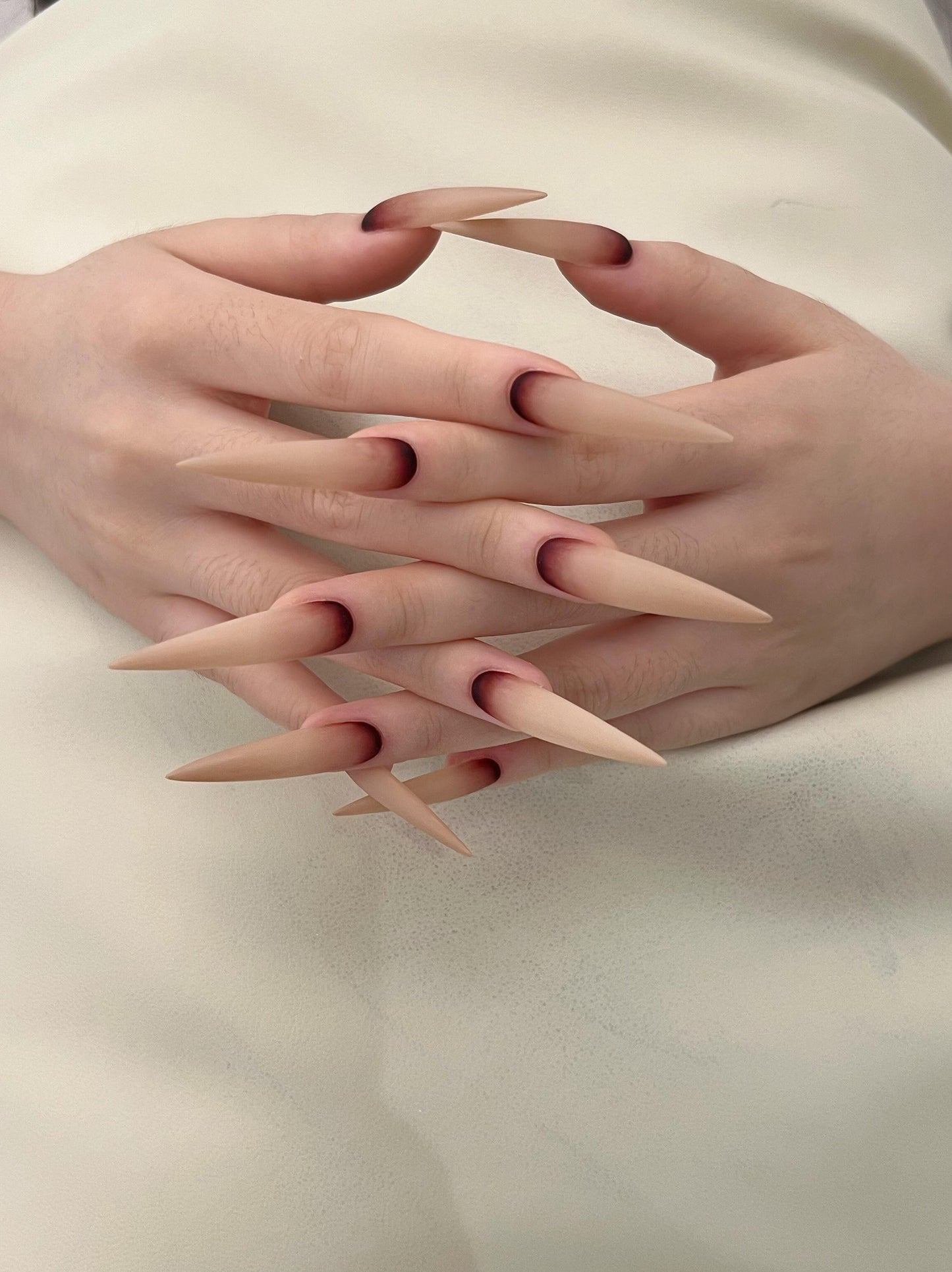 Gothic Matte Press-On Nails — Handmade Dark Stiletto, Almond & Coffin Fake Nails