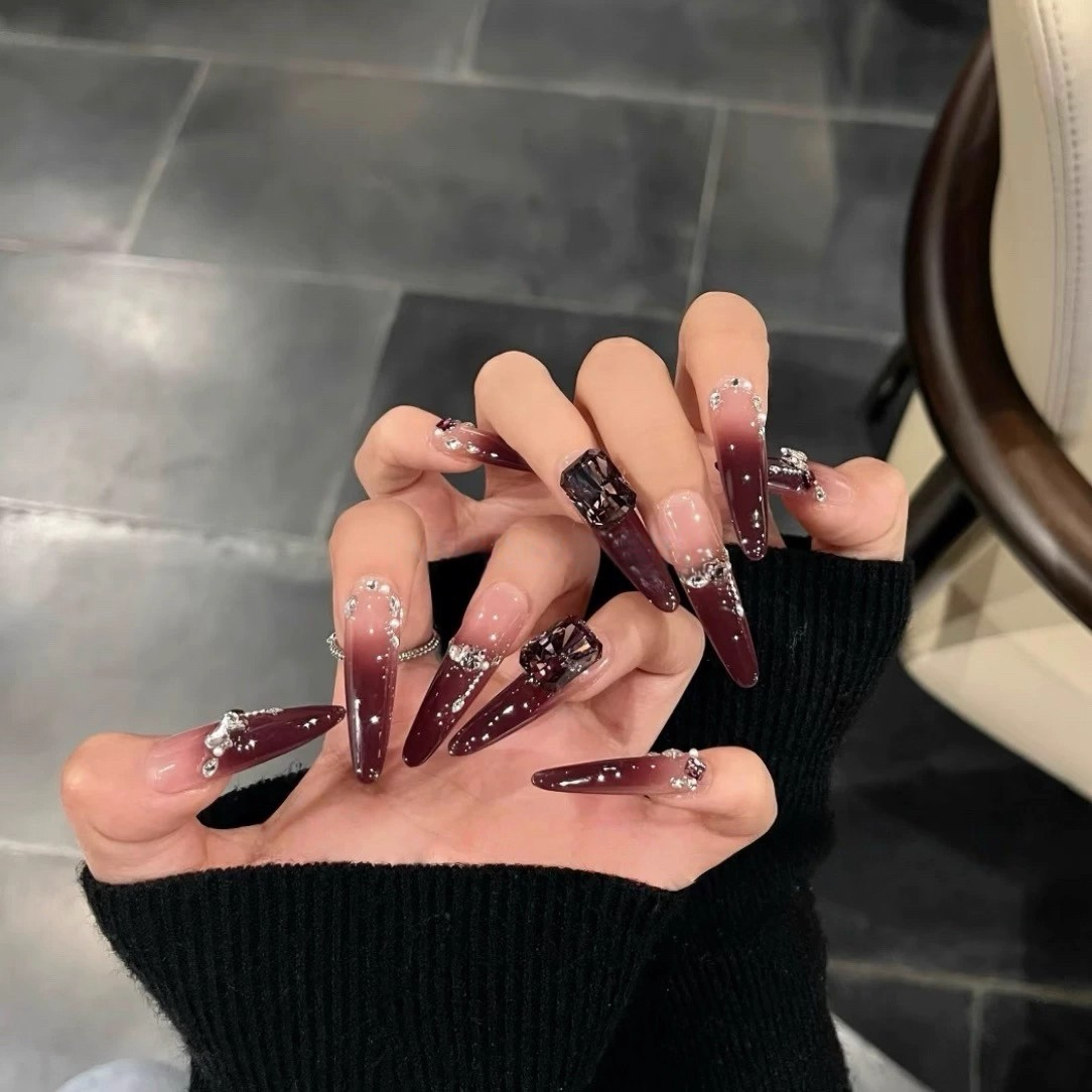 Sunset Island | Gradient Red Cat-Eye French Press-On Nails