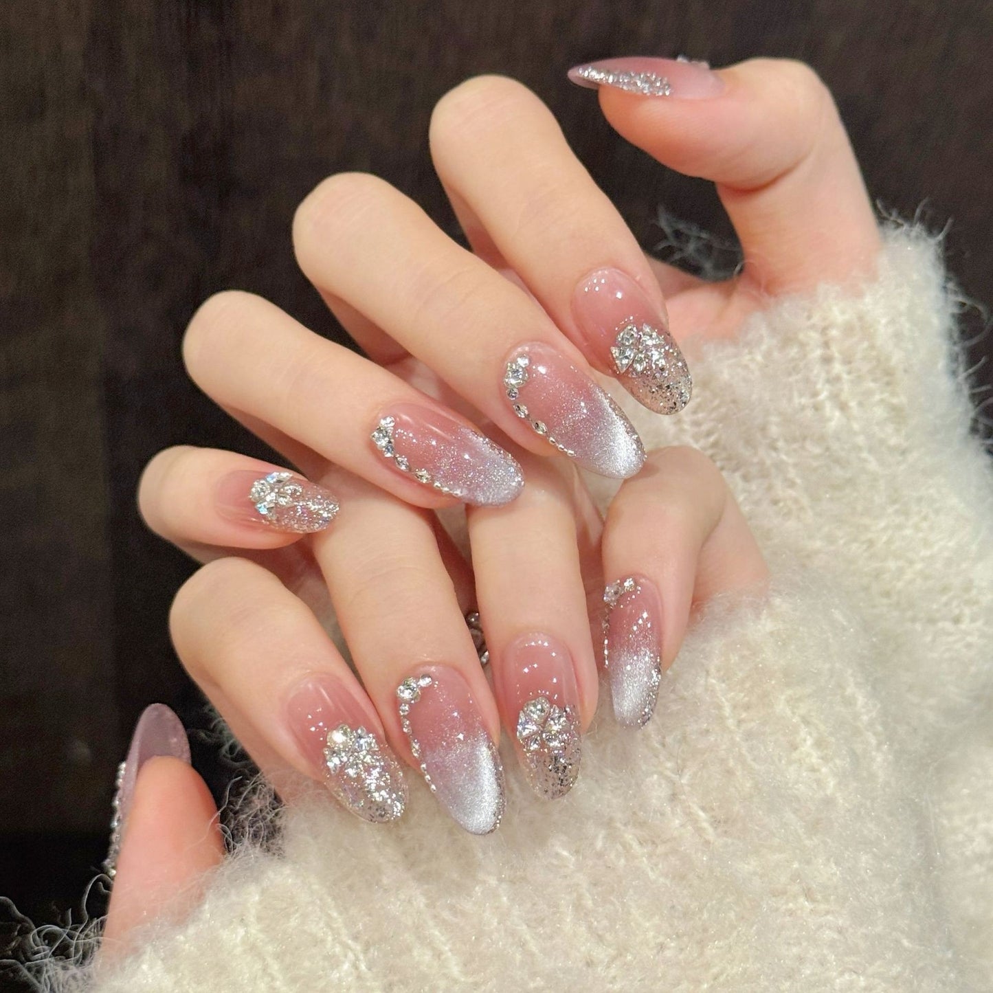 Yangmei Ice | Icy Purple Cat-Eye Press-On Nails