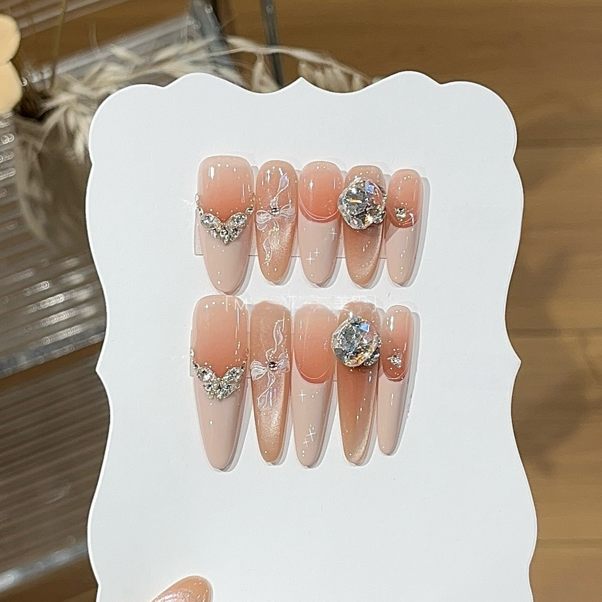 Icy French Pink Leopard Chain Press-On Nails
