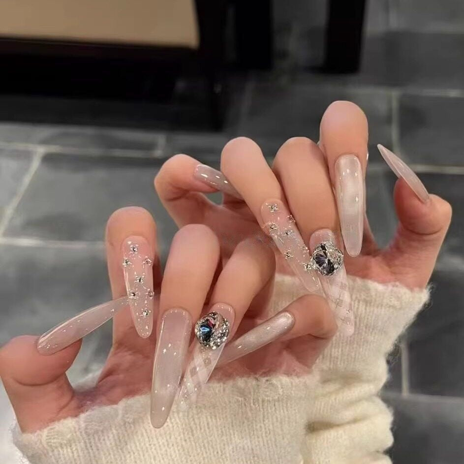 Moonlight Coconut | Pink Cat-Eye Press-On Nails