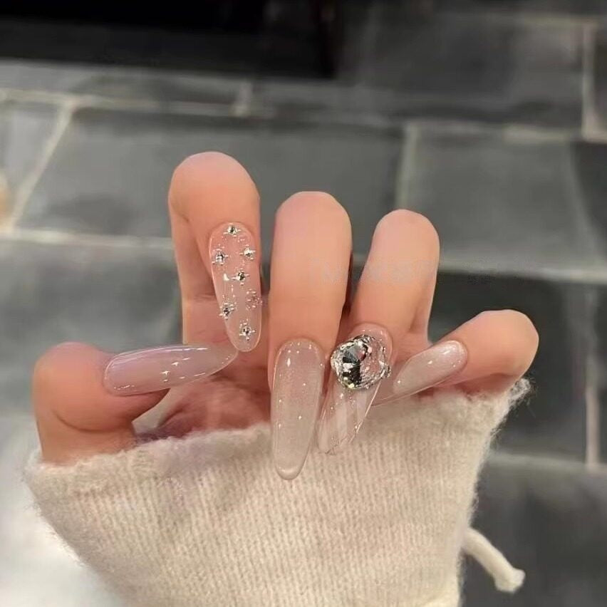 Moonlight Coconut | Pink Cat-Eye Press-On Nails