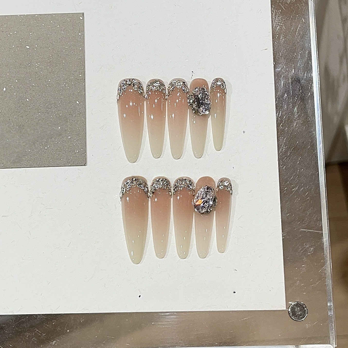 Cold Berry Frost | Nude Ombre French Press-On Nails