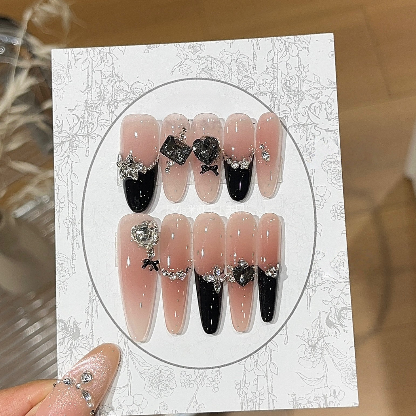 Black Thorn | Blush French Ombre Press-On Nails