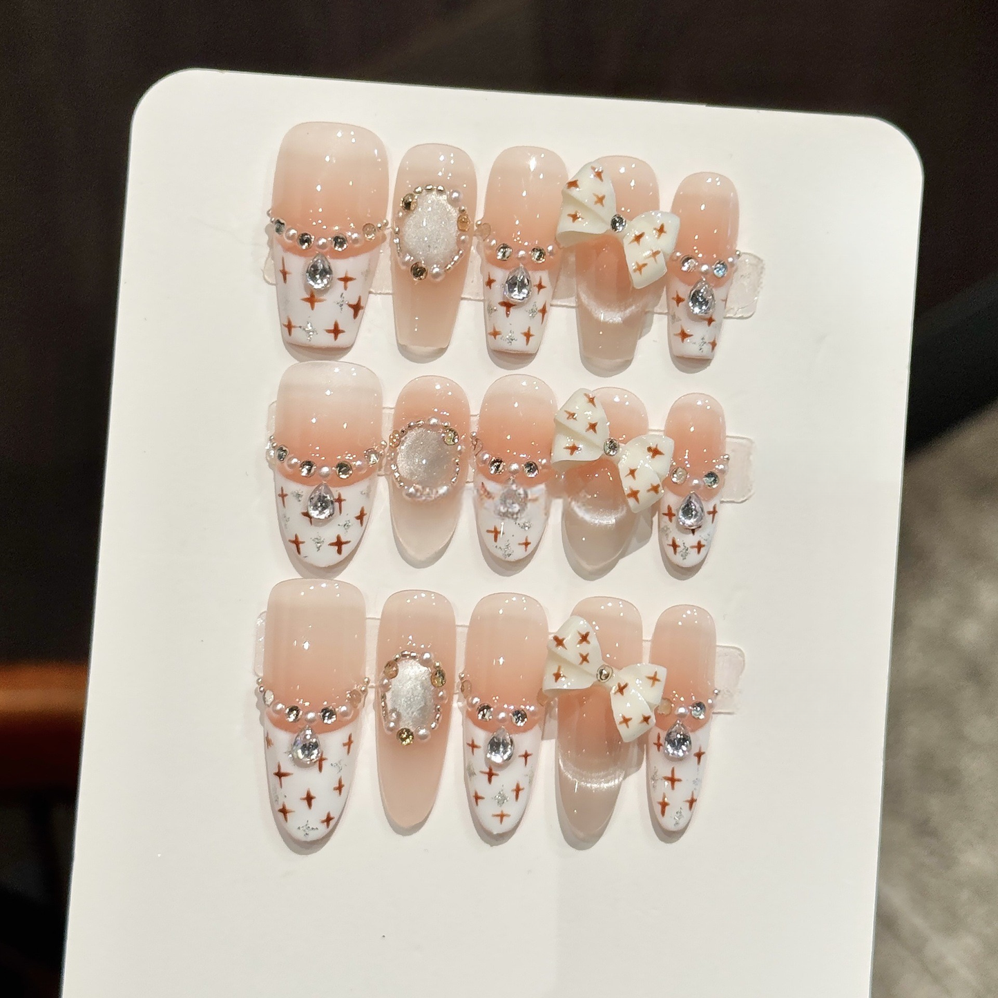 Parisian Bow French Cat-Eye Press-On Nails
