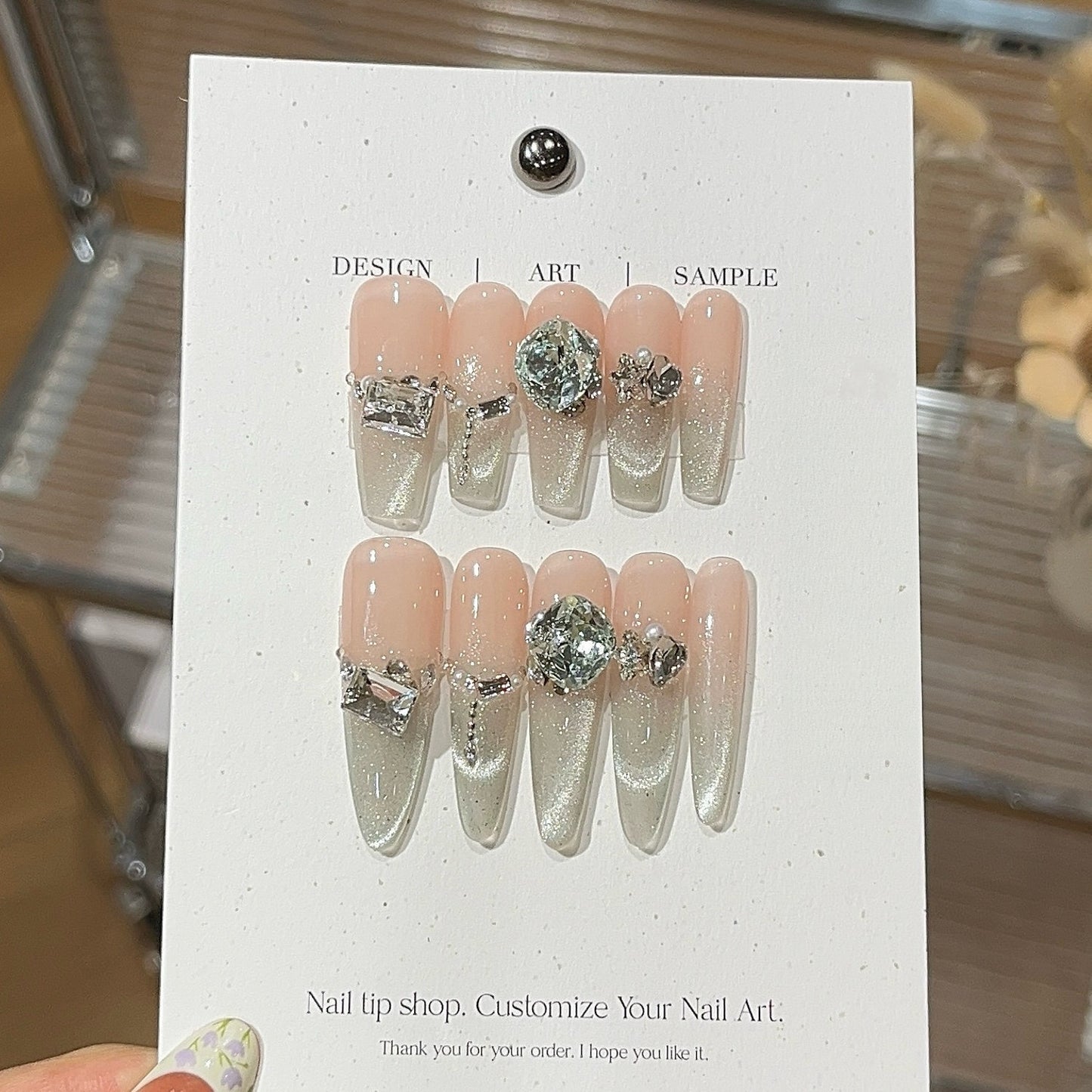 Ethereal Smile Cat-Eye French Press-On Nails