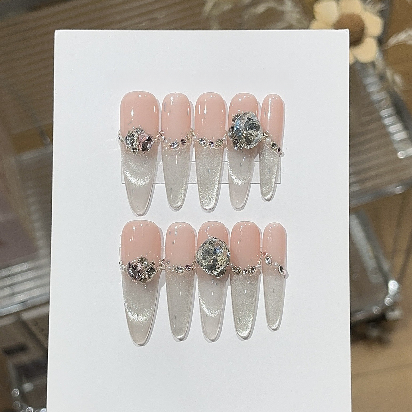 Frosted Starlight | Cat-Eye Press-On Nails