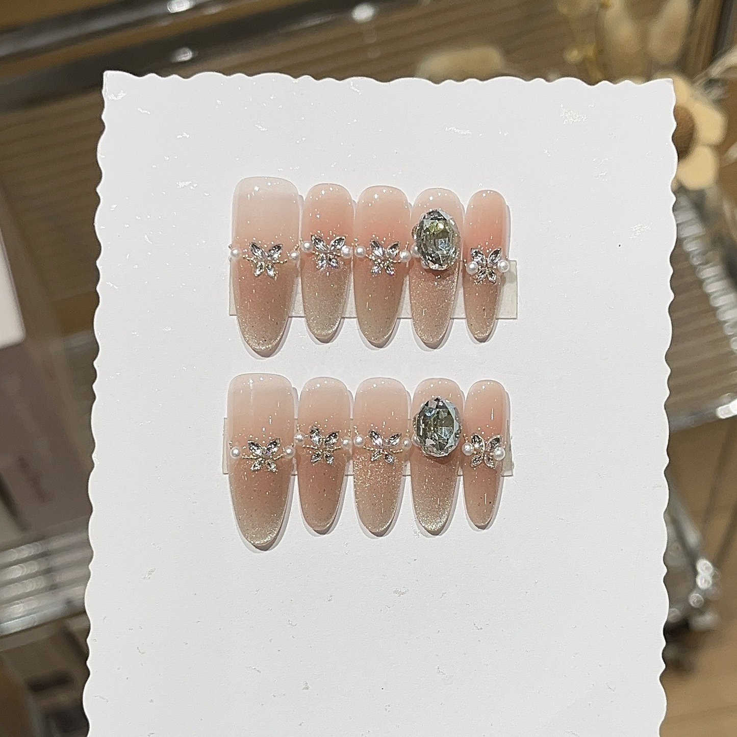 Peachy Galaxy | Cat-Eye Press-On Nails