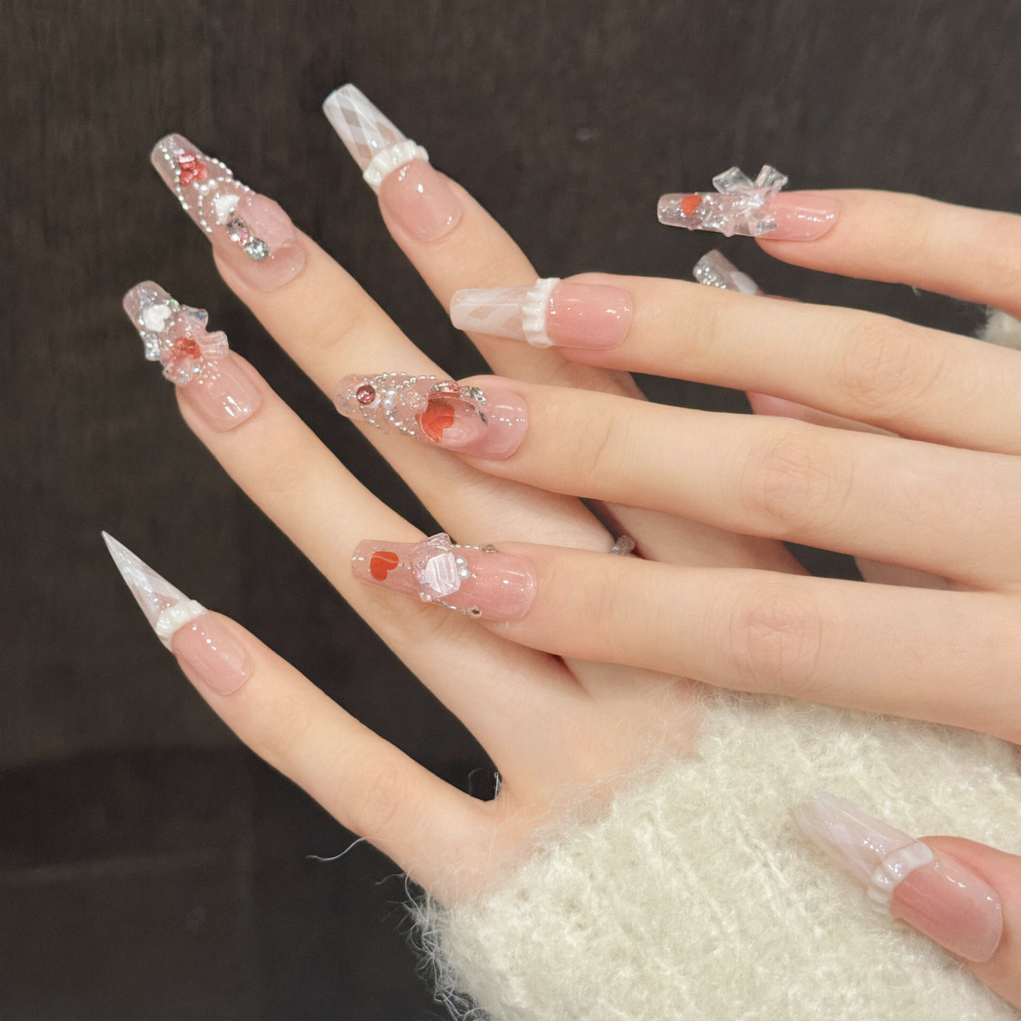 Marguerite Ballet Bow | Handmade French Press-On Nails