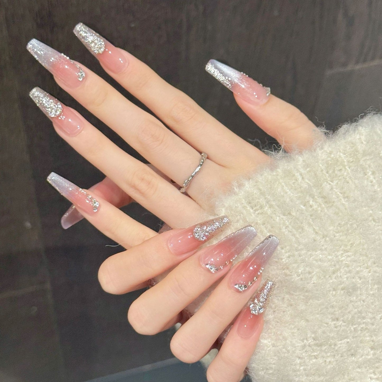 Yangmei Ice | Icy Purple Cat-Eye Press-On Nails