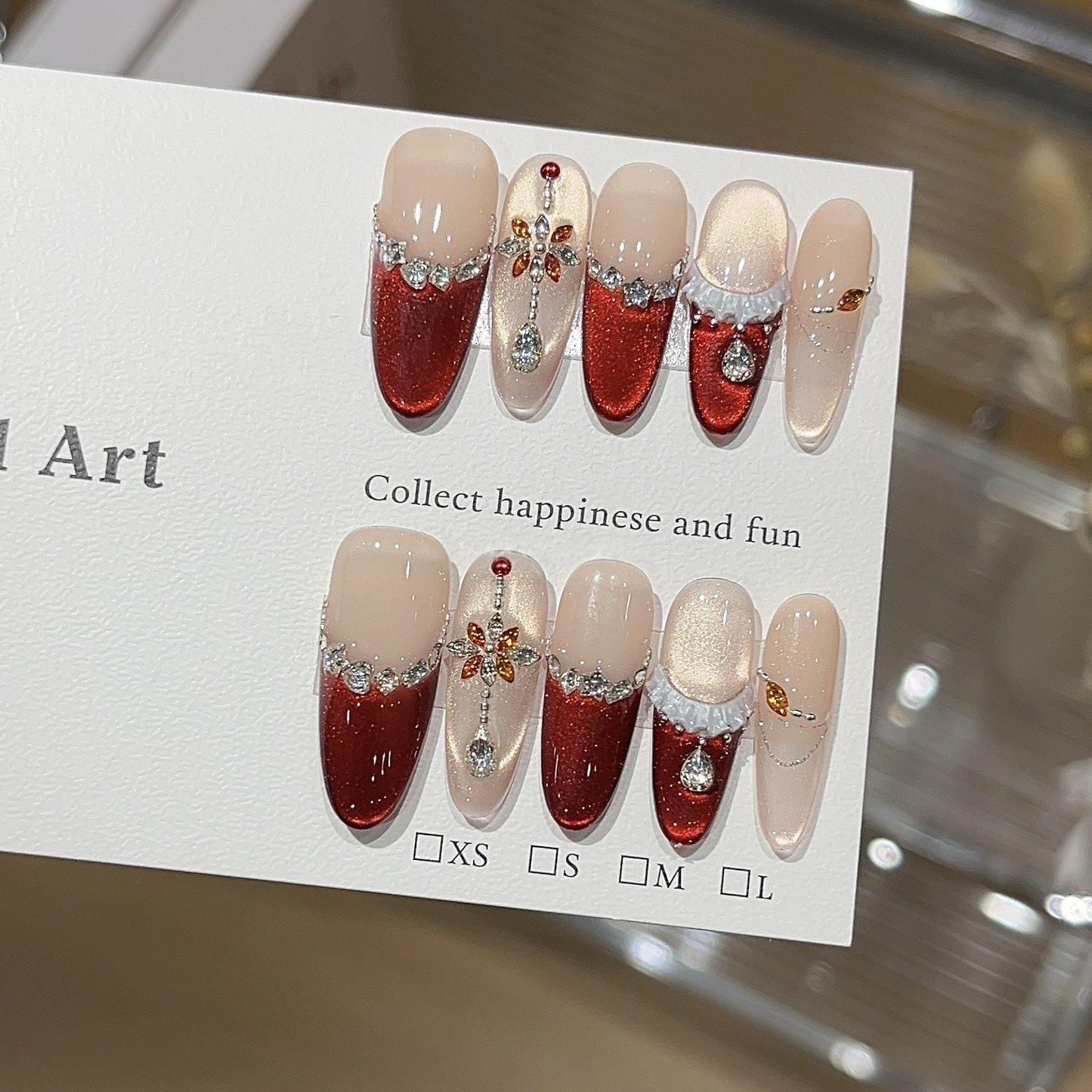 Wine Red Gown | Cat-Eye French Press-On Nails
