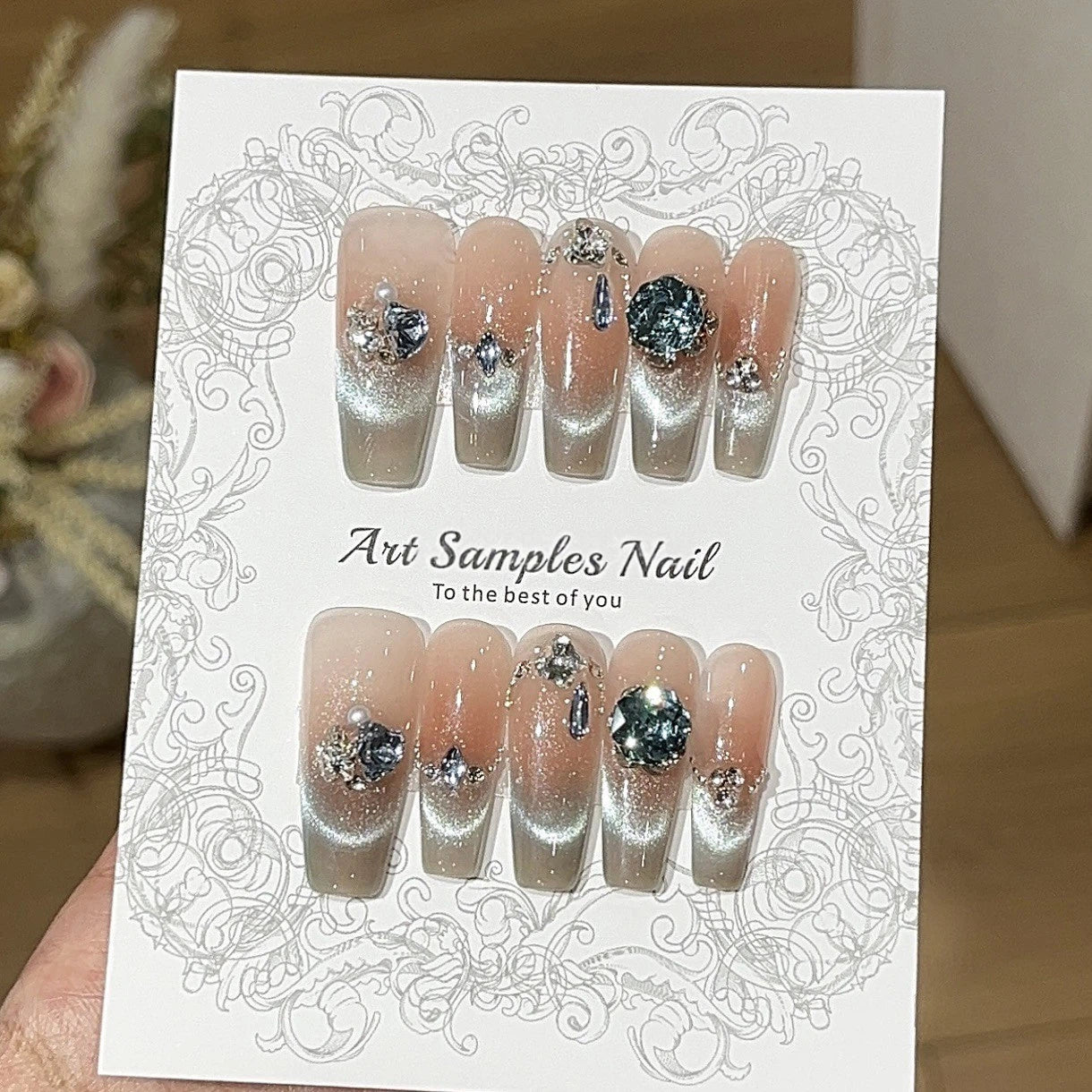 Blue Isle | Smoky Blue Cat-Eye Press-On Nails