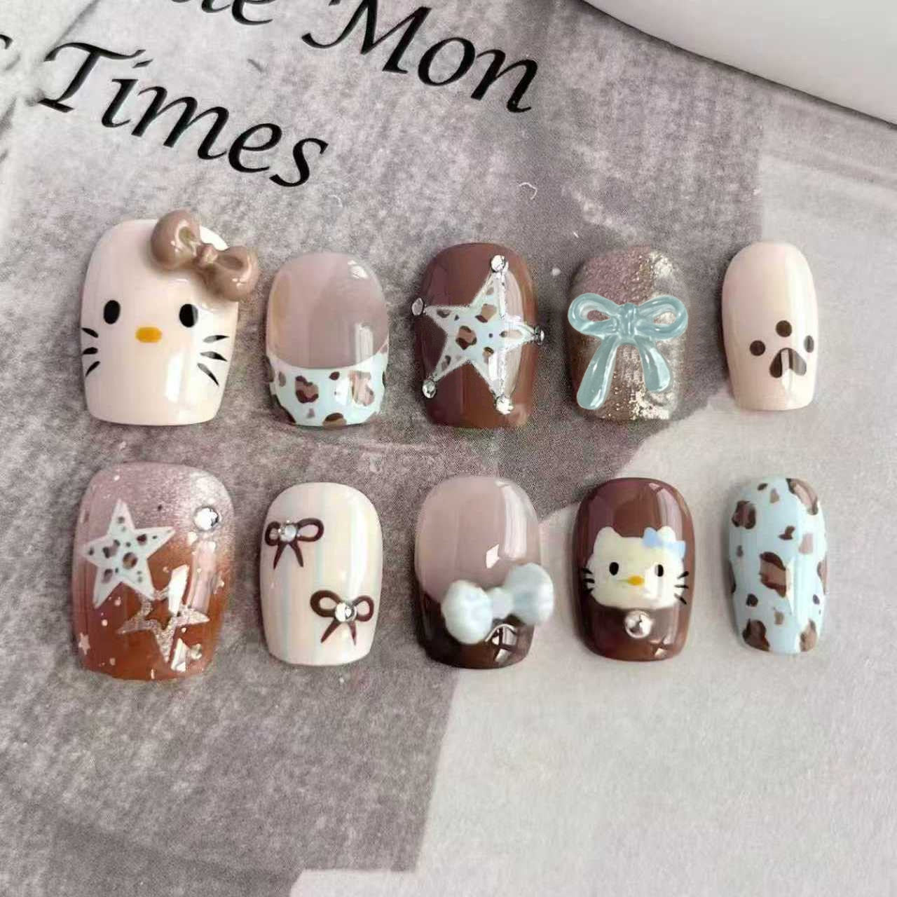 10-Style Autumn Press-On Nails Collection - XS/S/M