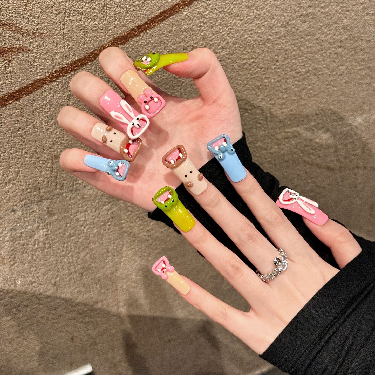 Duck Bill Ugly-Cute Cartoon Press-On Nails | Handmade - main product image 1