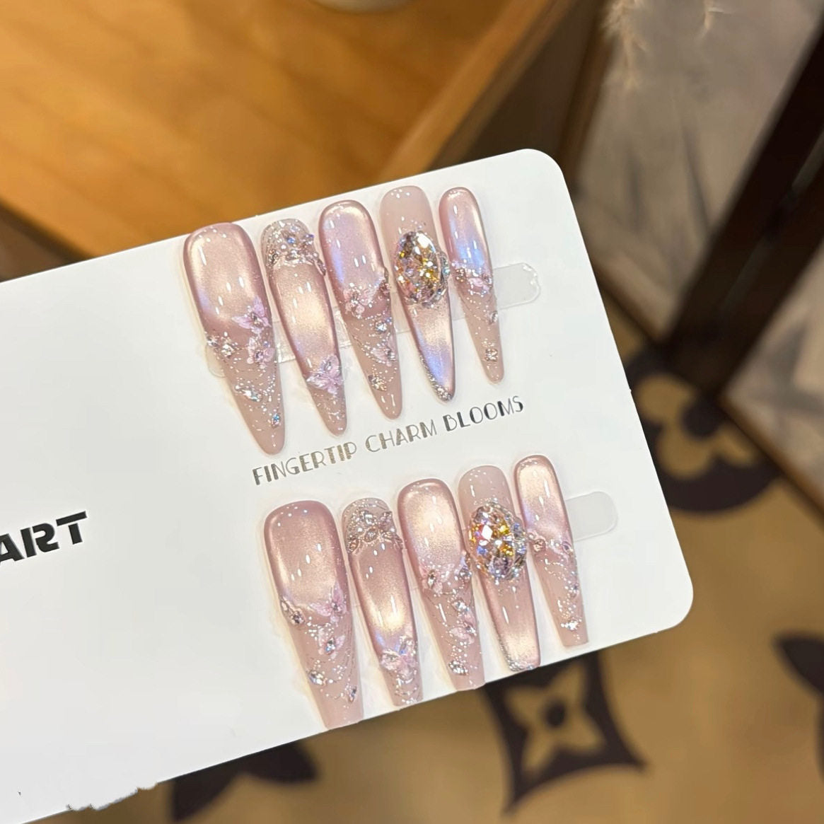 Gilded Silk | Pink Cat-Eye Press-On Nails - main product image 1