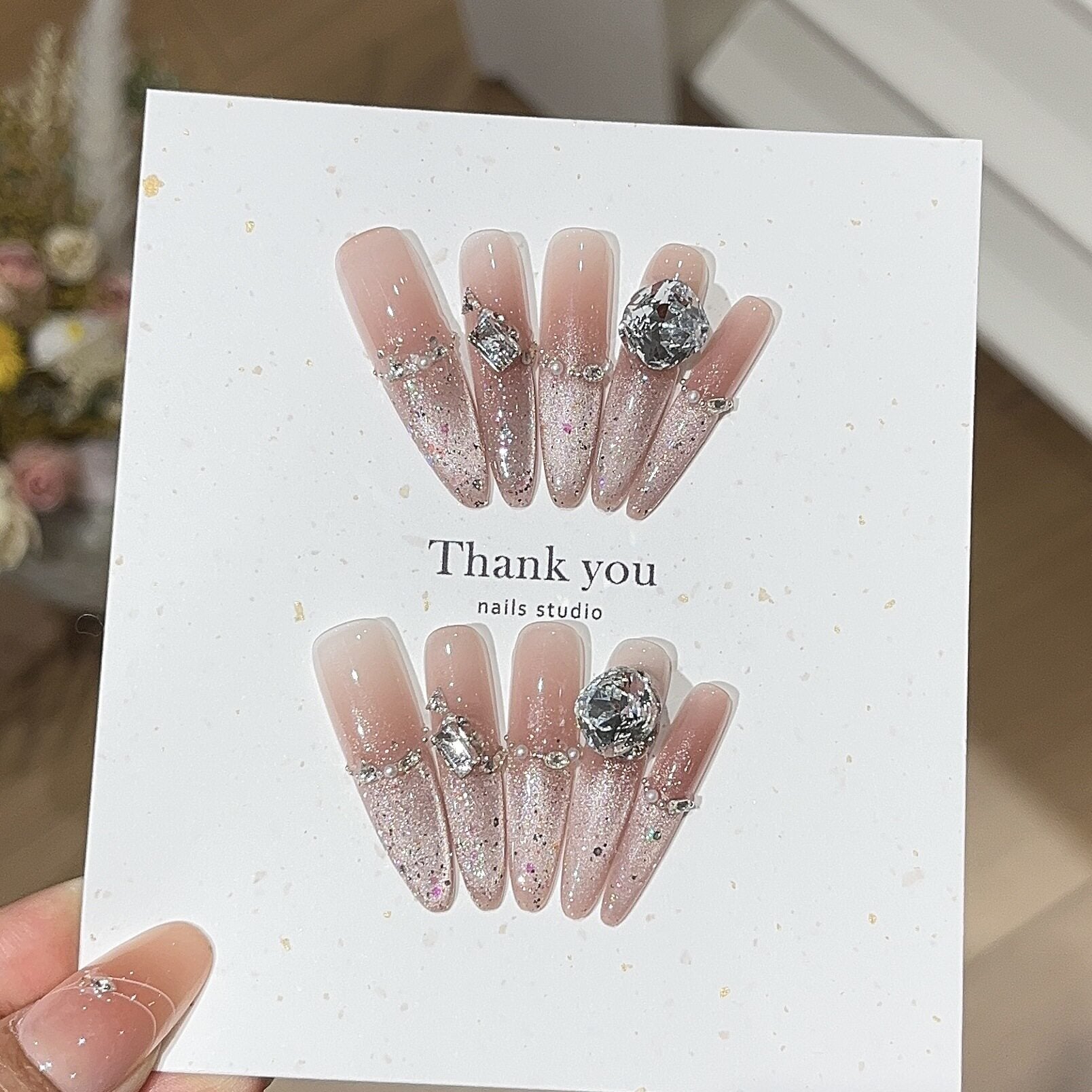 Icy Berry Sparkle | Cat-Eye Press-On Nails - main product image 1