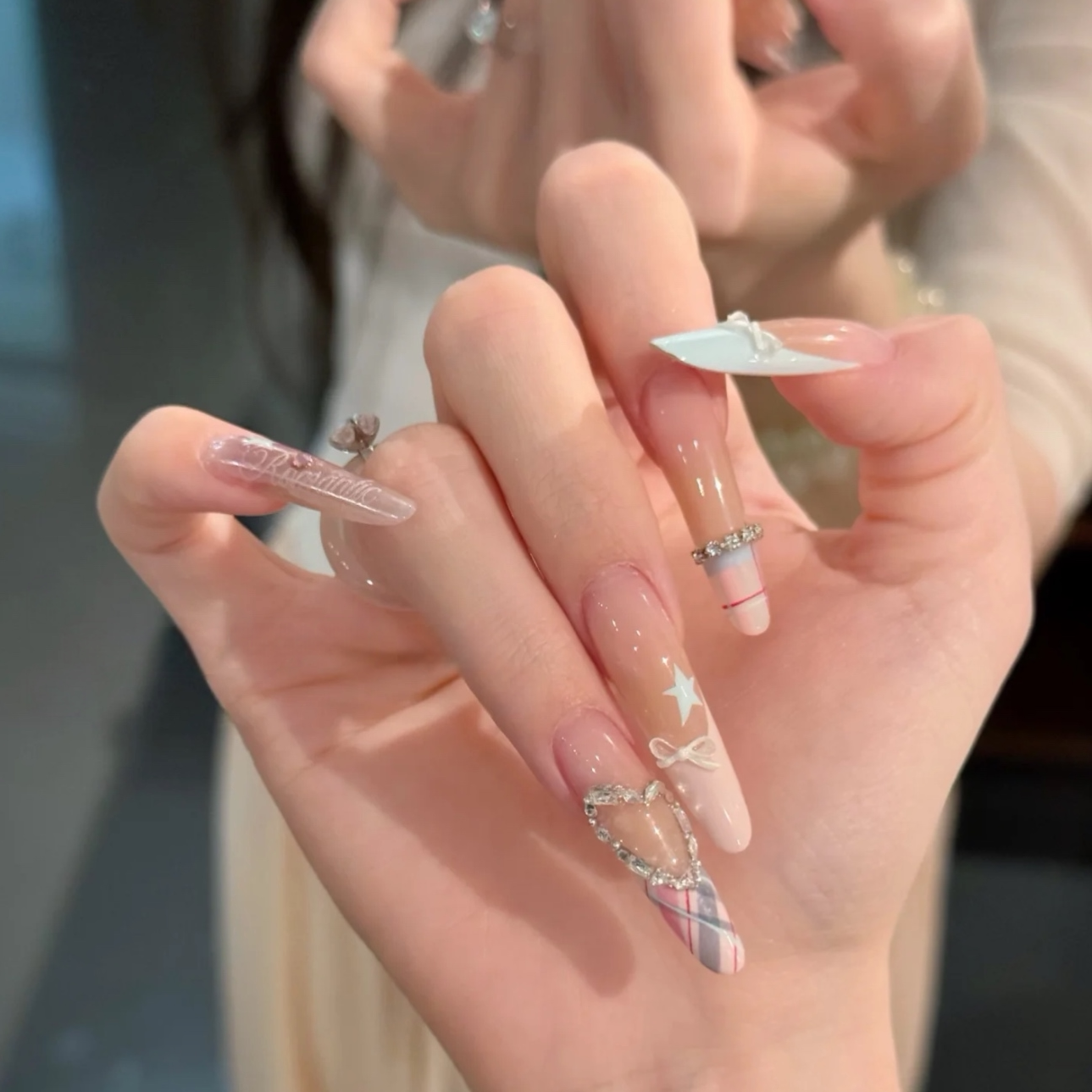 Macaron Daydream | French Pink Bow Press-On Nails - main product image 2