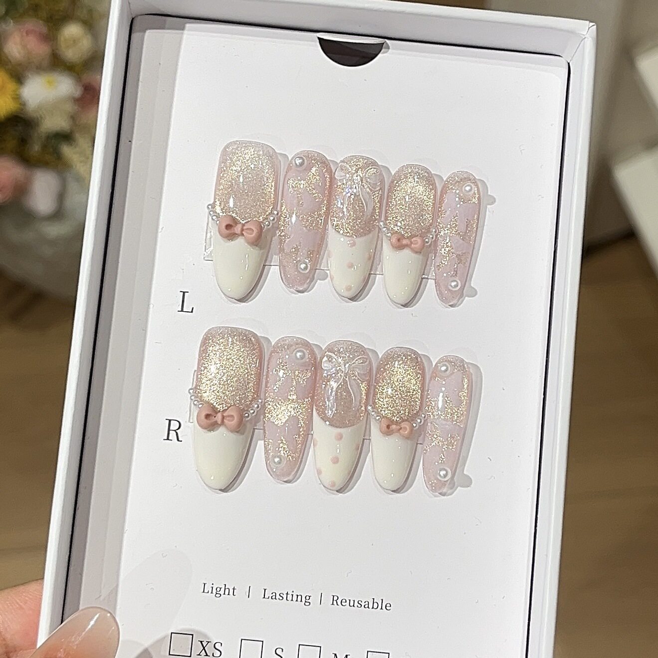 Oxygen Sweetheart | Pink Cat-Eye French Press-On Nails - main product image 3