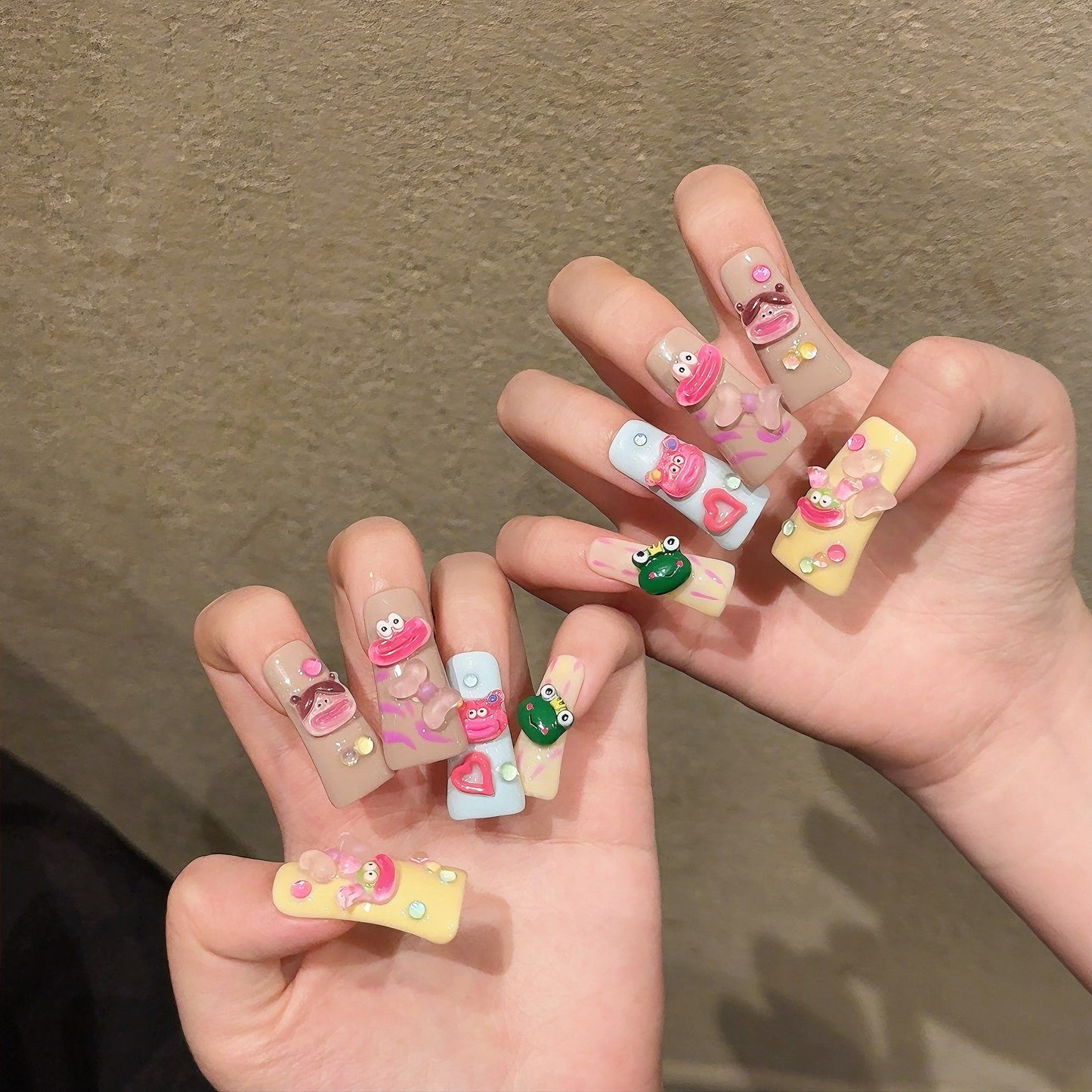 Duck Bill Ugly-Cute Cartoon Press-On Nails | Handmade - main product image 3