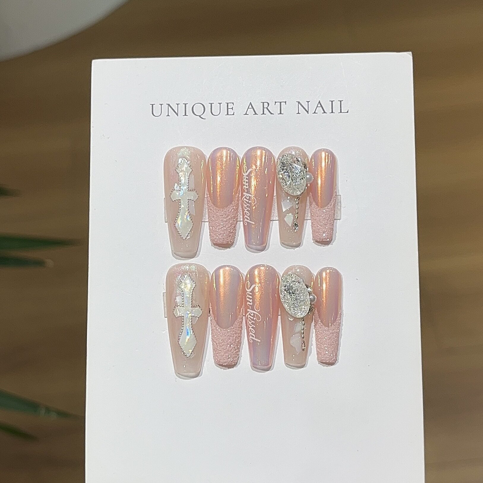 Handmade Pink Sand French Press-On Nails | Y2K - main product image 4