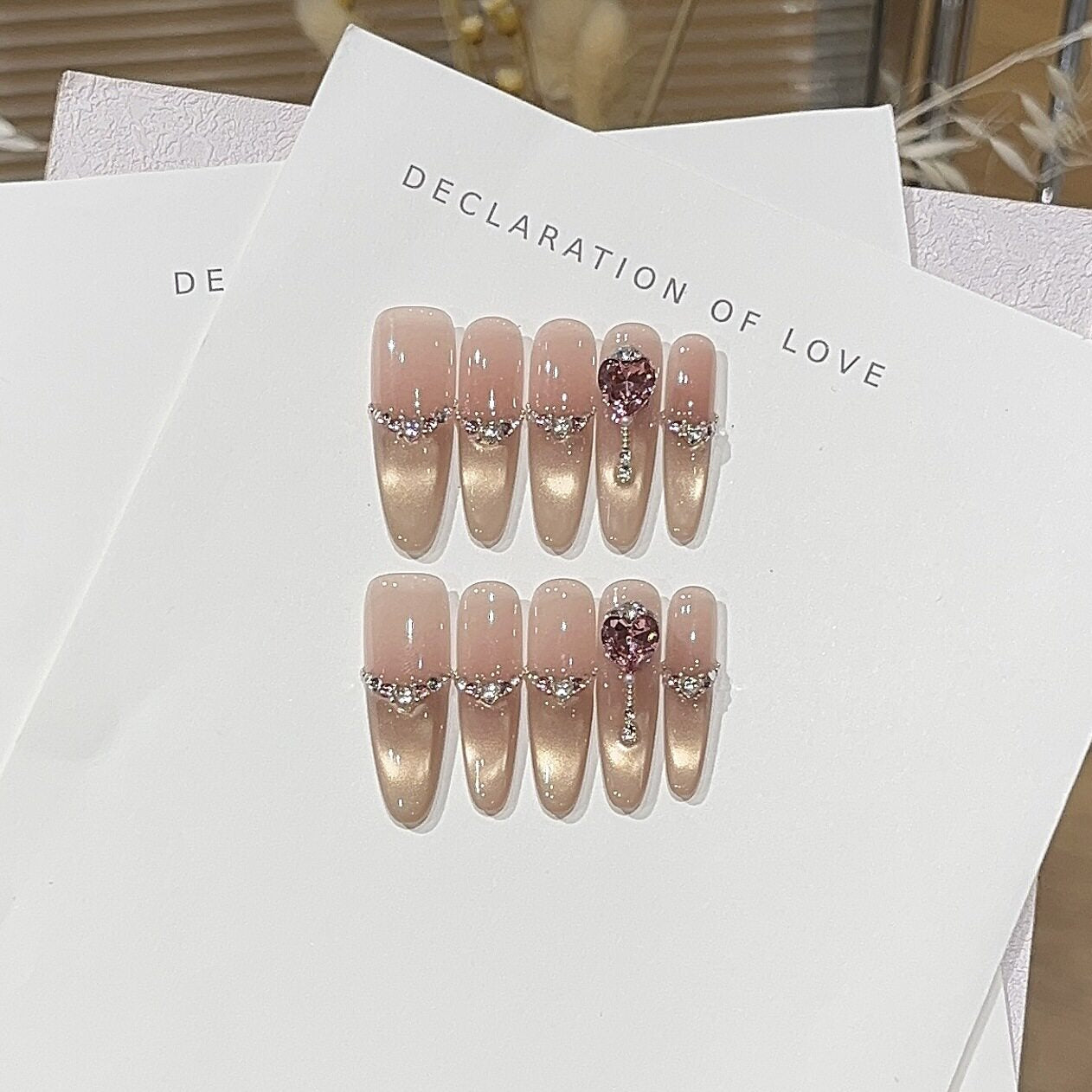 Beyond Romance | Pink Cat-Eye French Press-On Nails - main product image 4