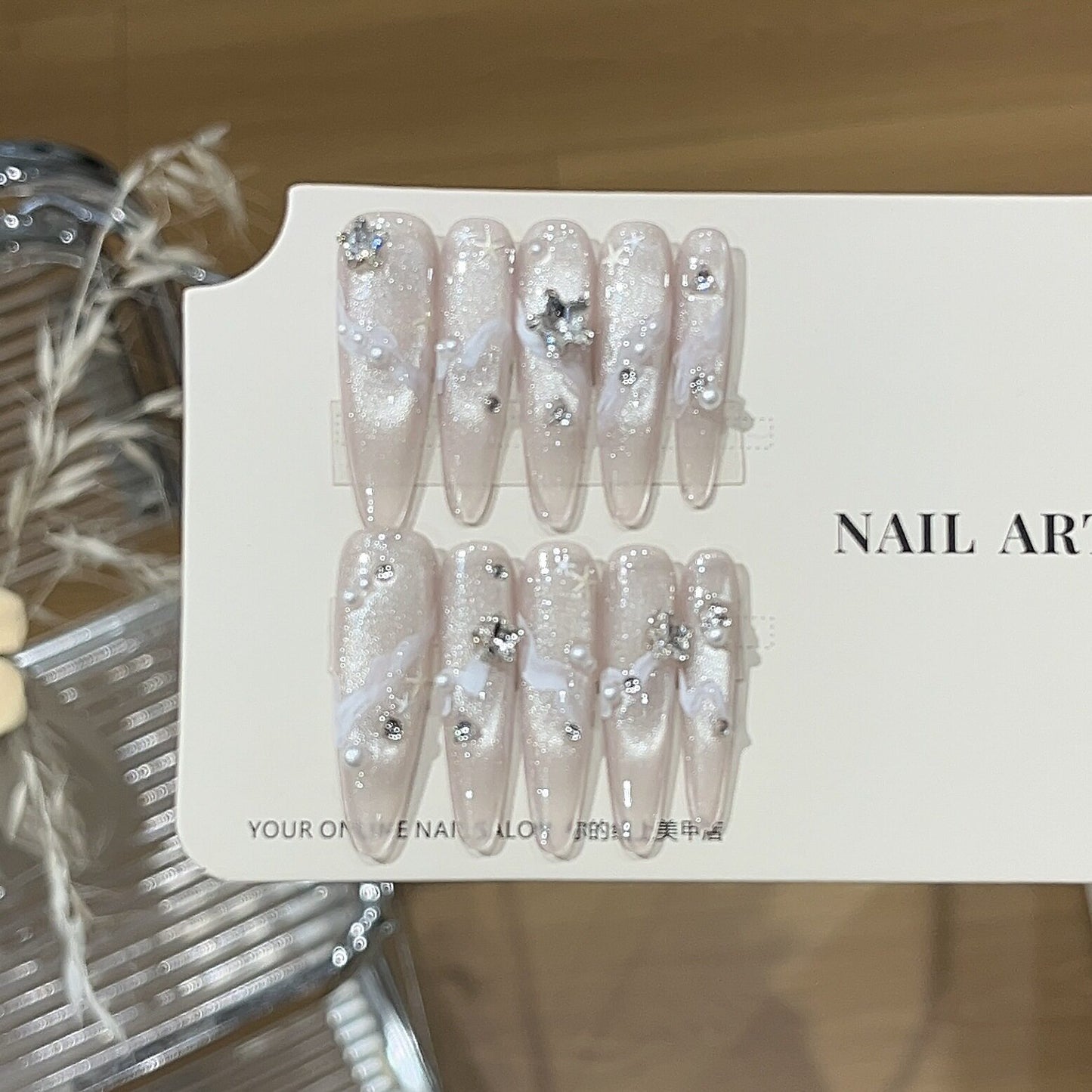 Sweet Misty Isle | Gray-Purple Cat-Eye Press-On Nails - main product image 5