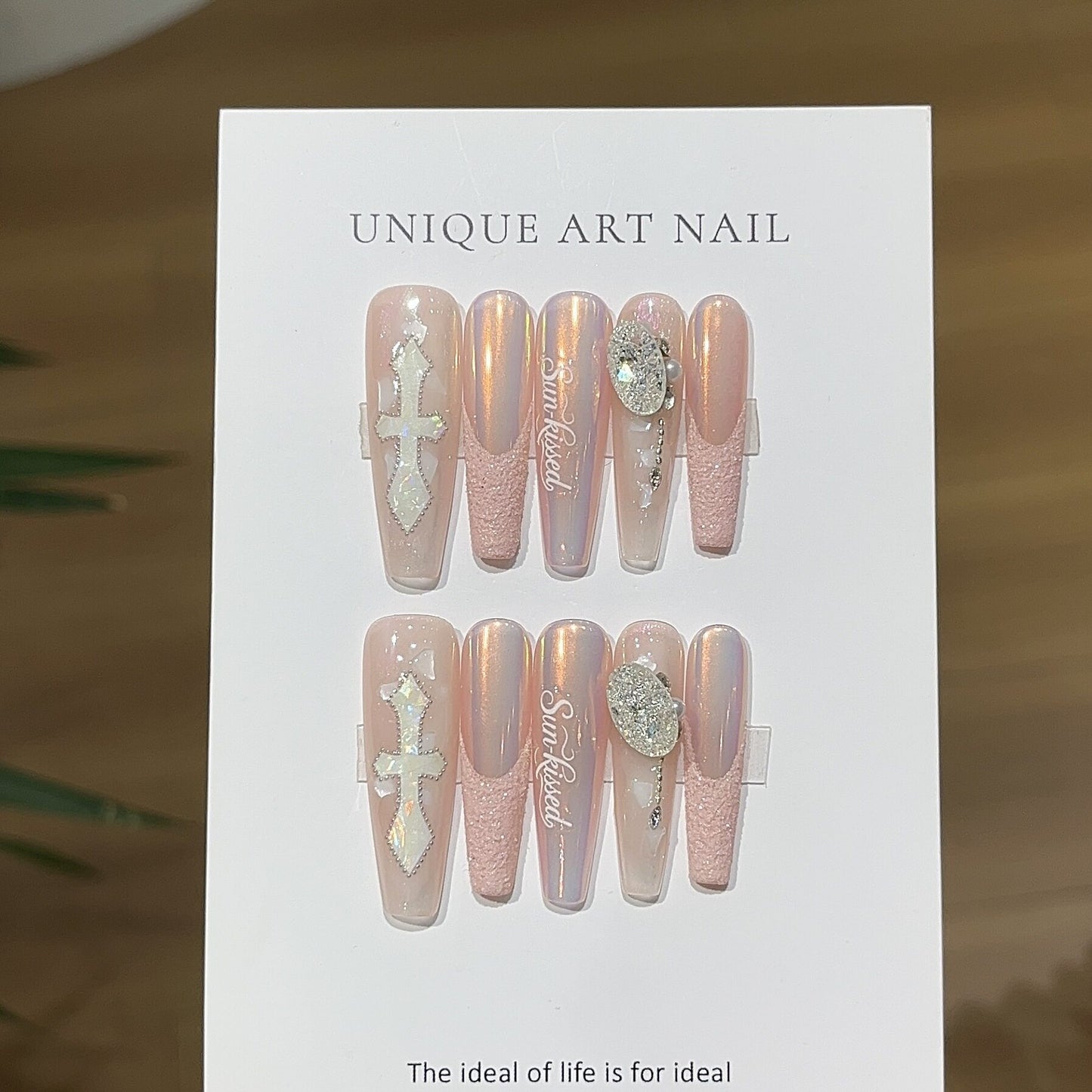 Handmade Pink Sand French Press-On Nails | Y2K - main product image 5