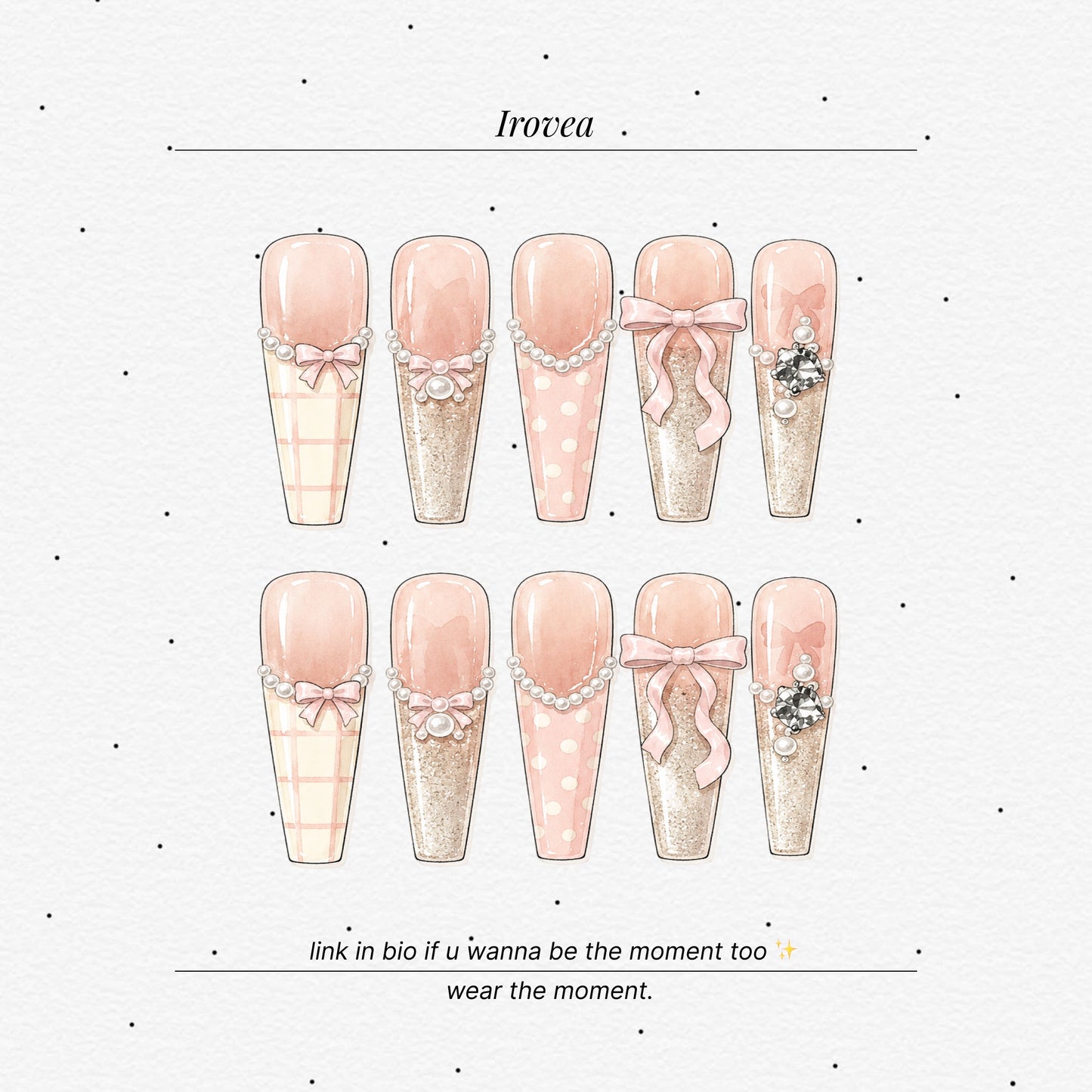 Sweet Blush Pink French Pearl Press-On Nails | Handmade